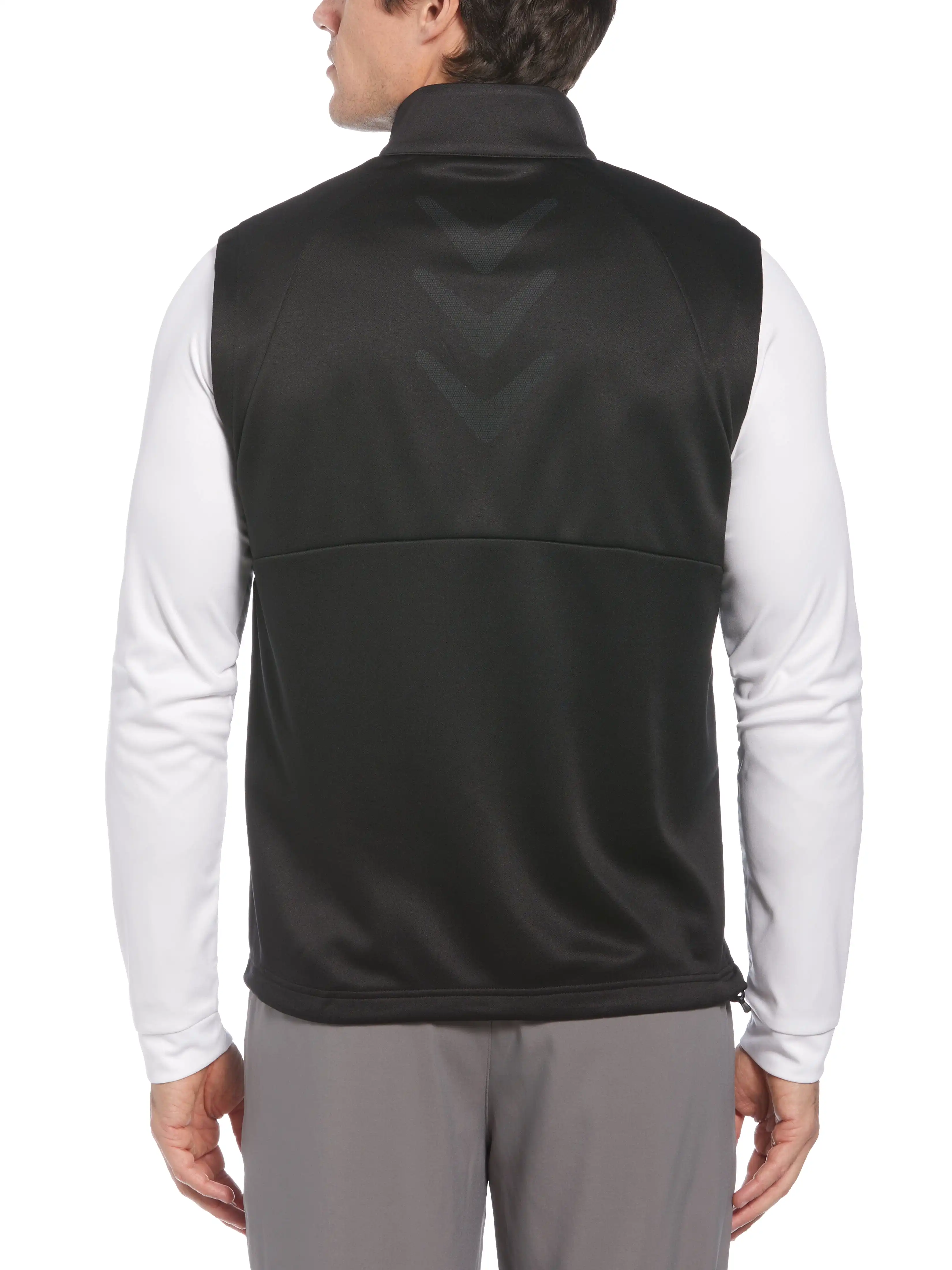 Mens Full Zip Chevron Back Golf Vest