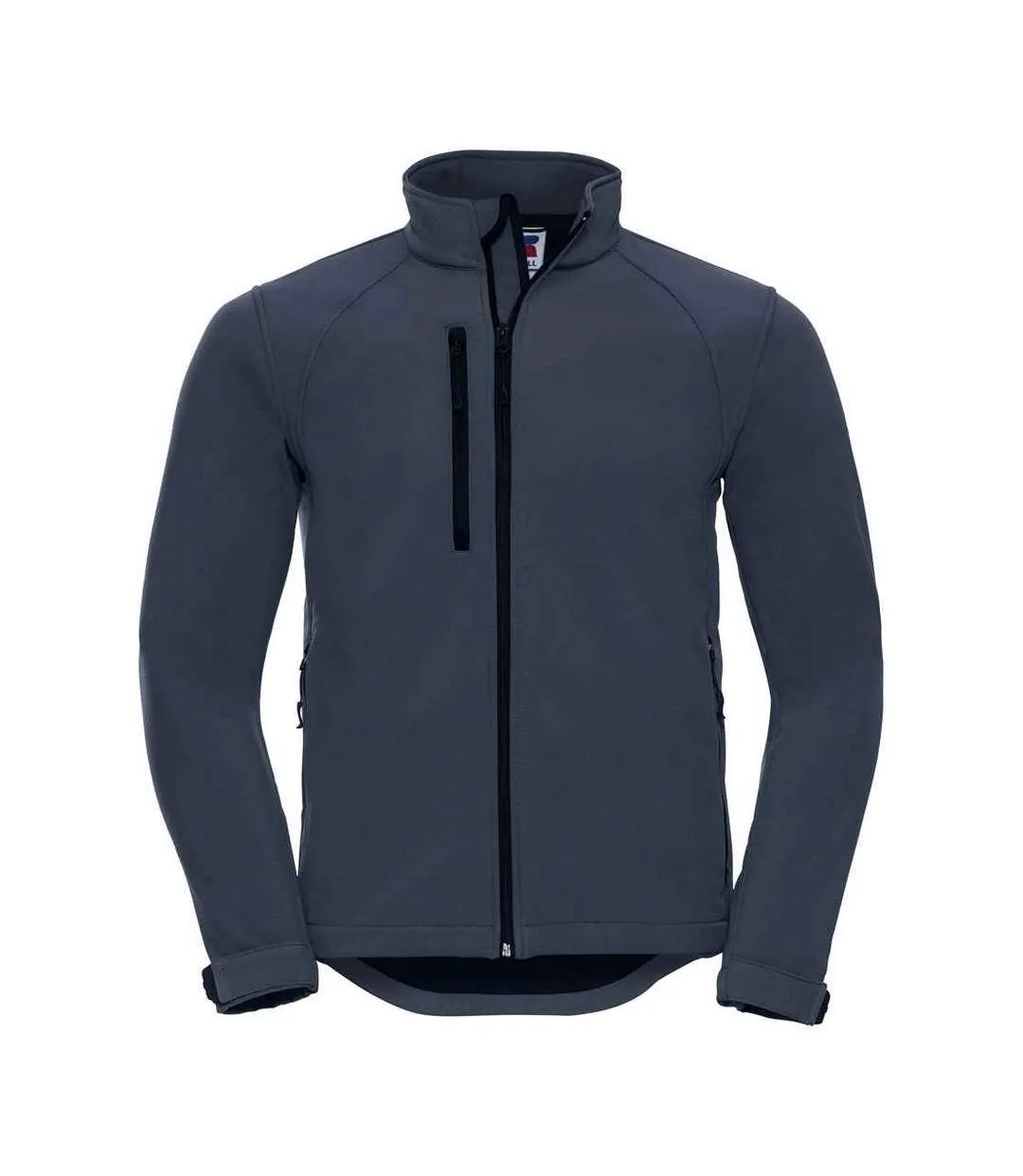 Mens plain soft shell jacket french navy Russell