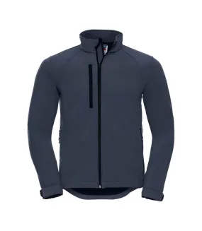 Mens plain soft shell jacket french navy Russell