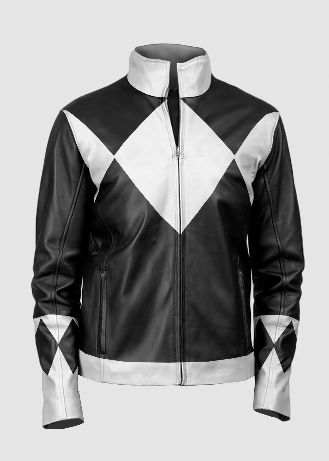 Mens Power Rangers Classic Leather Jacket - Black