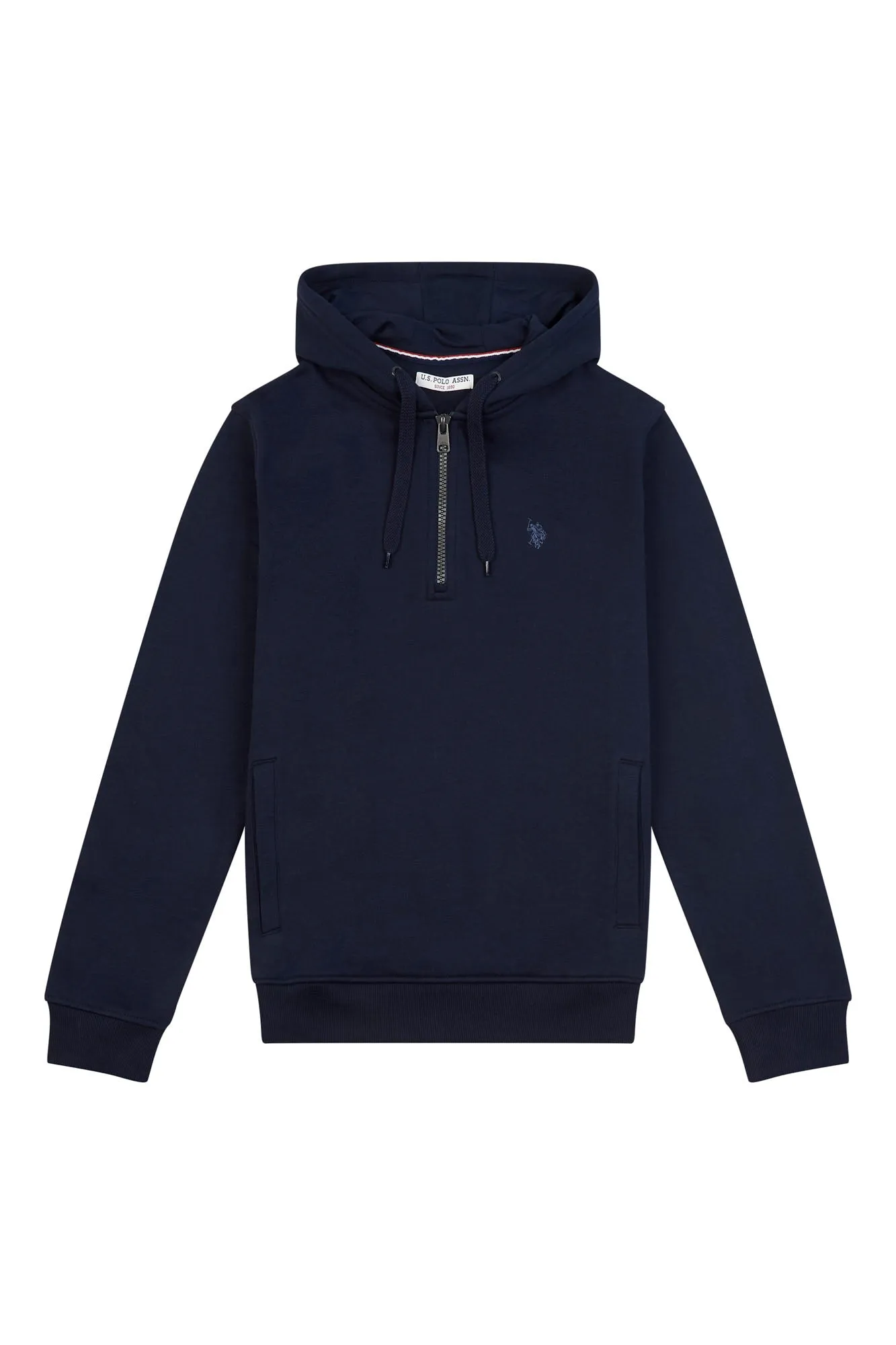 Mens Quarter Zip Hoodie in Navy Blue