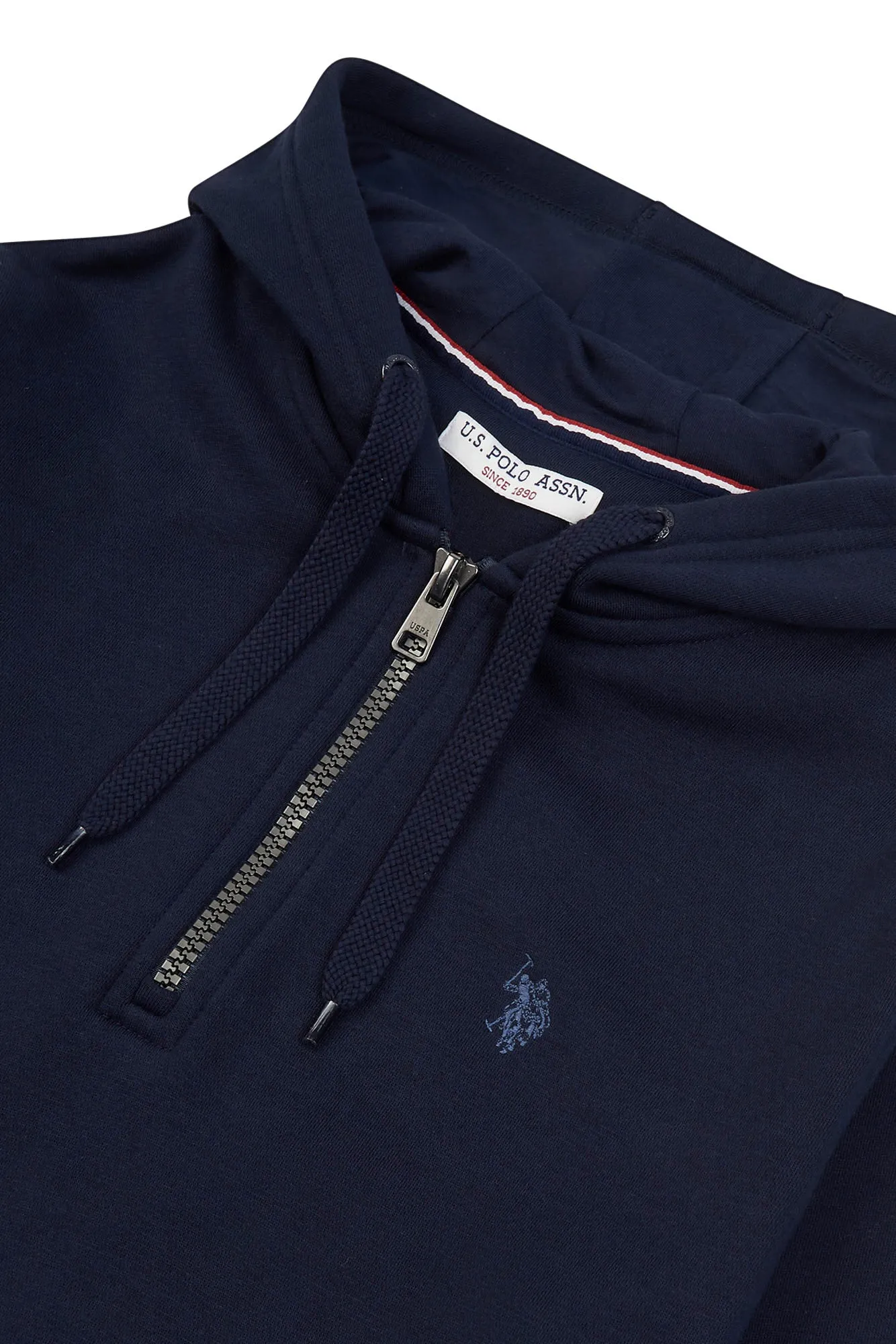 Mens Quarter Zip Hoodie in Navy Blue