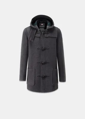 Mid Length Duffle Coat Grey Black Watch