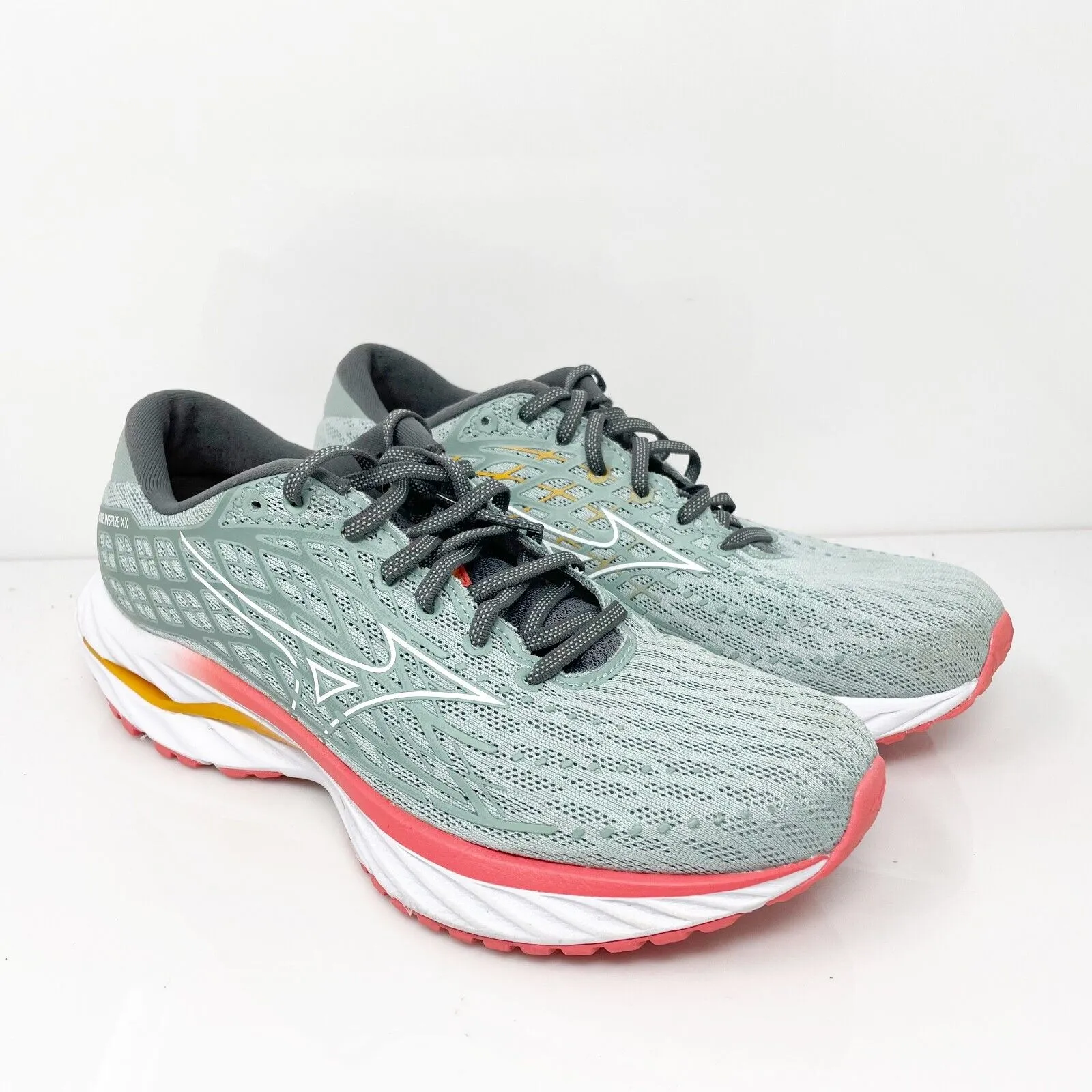 Mizuno Womens Wave Inspire 20 411435 9U00 Gray Running Shoes Sneakers Size 10