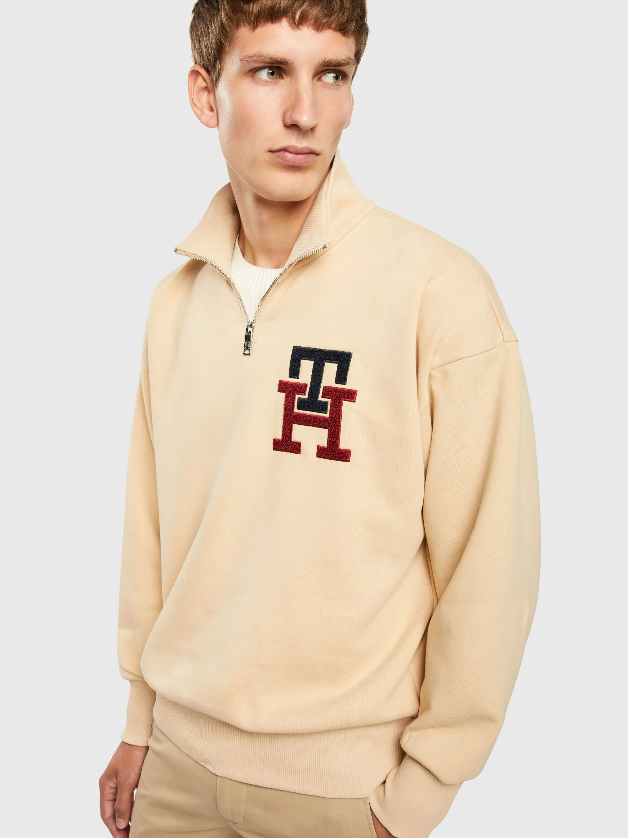 Monogram Applique Half-Zip Sweatshirt | Sweatshirts & Hoodies| Tommy Hilfiger