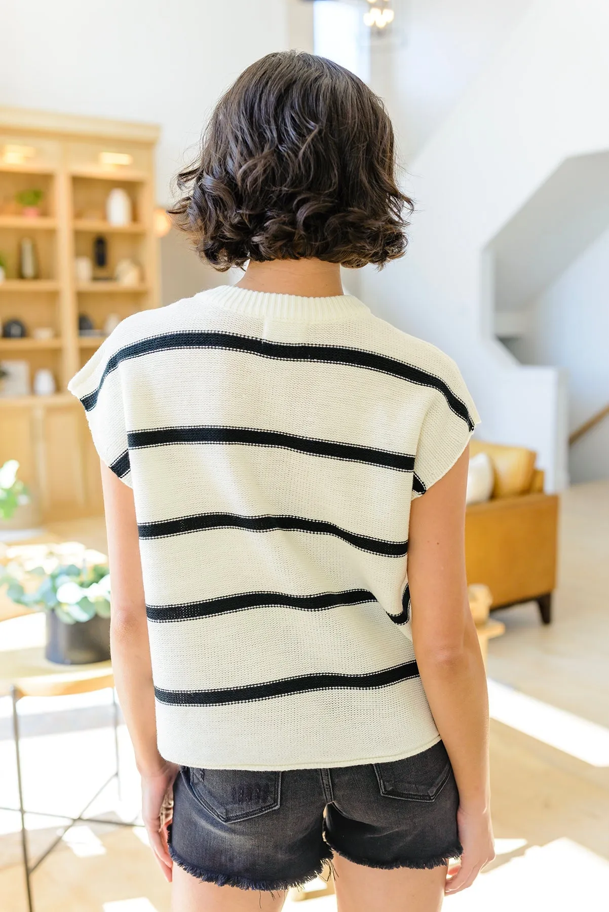 More or Less Striped Sleeveless Sweater