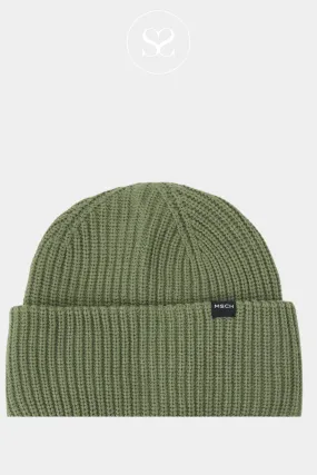 MOSS COPENHAGEN - RACHELLE OLIVE GREEN BEANIE HAT