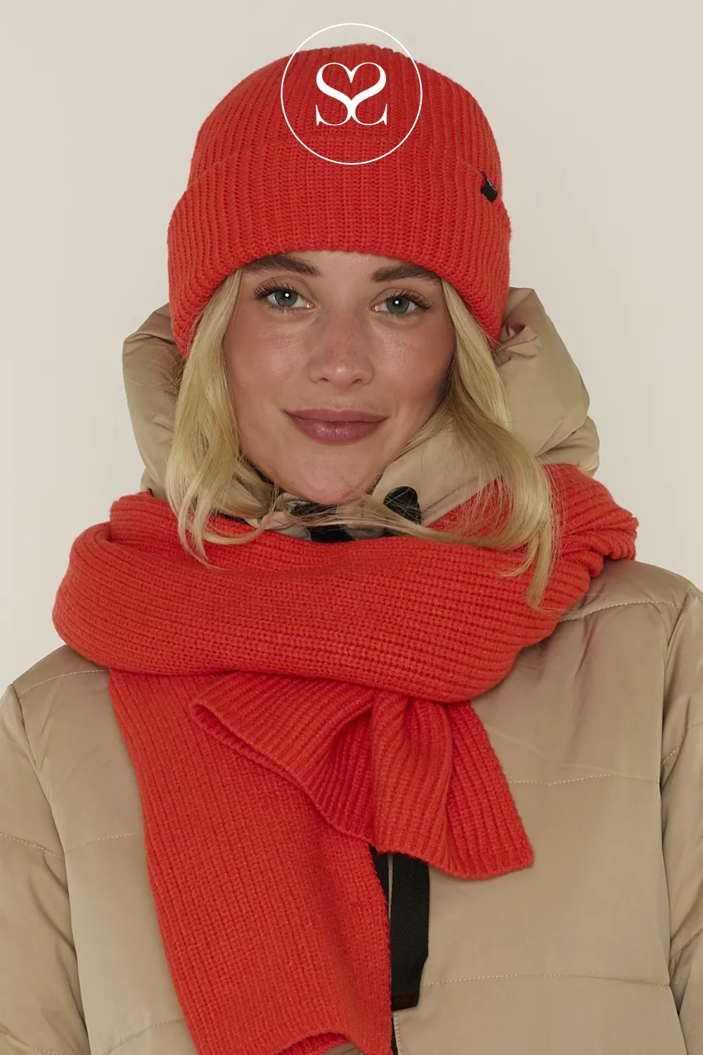 MOSS COPENHAGEN - RACHELLE RED BEANIE HAT