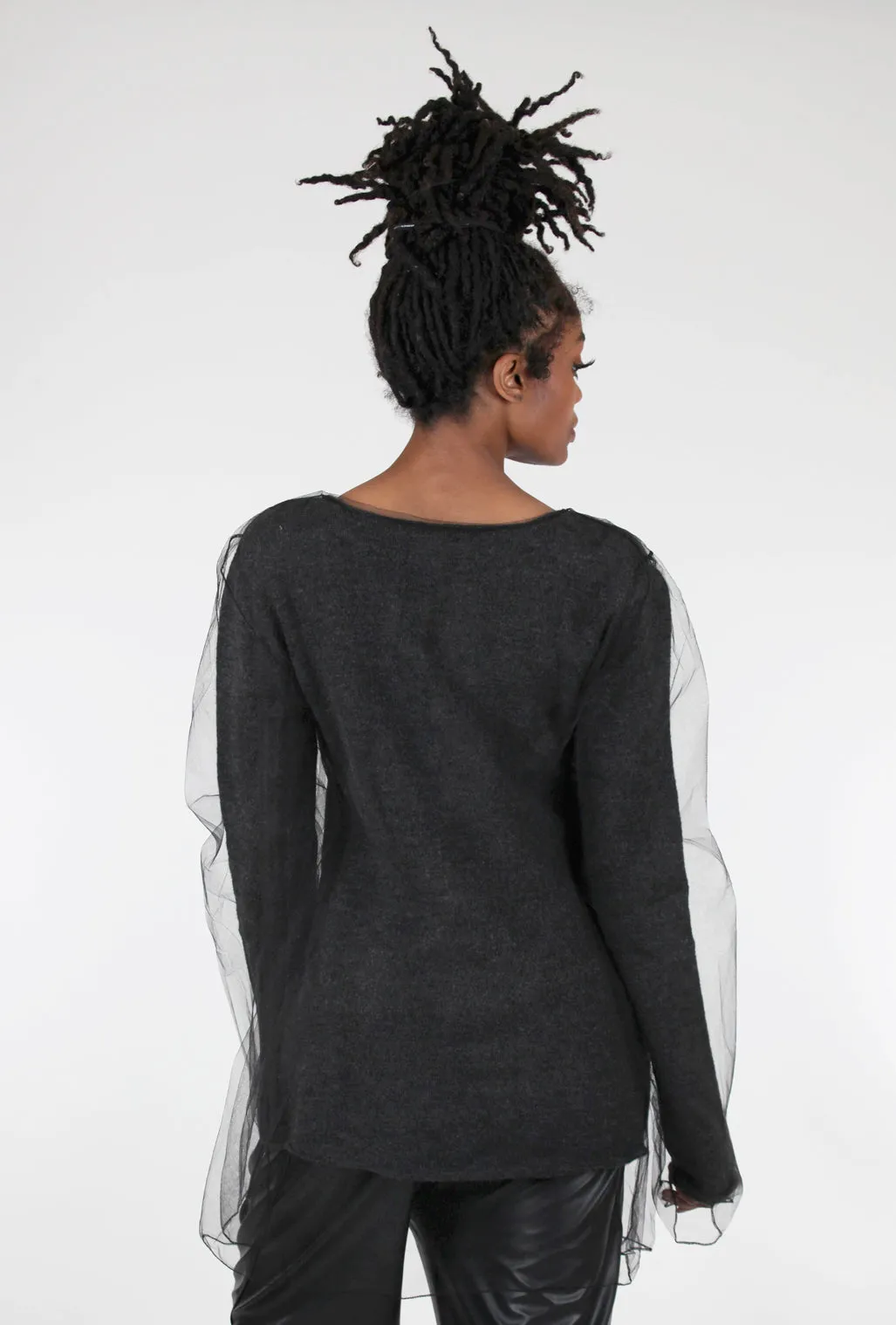 My Mesh-Over-Sweater Sweater, Anthracite