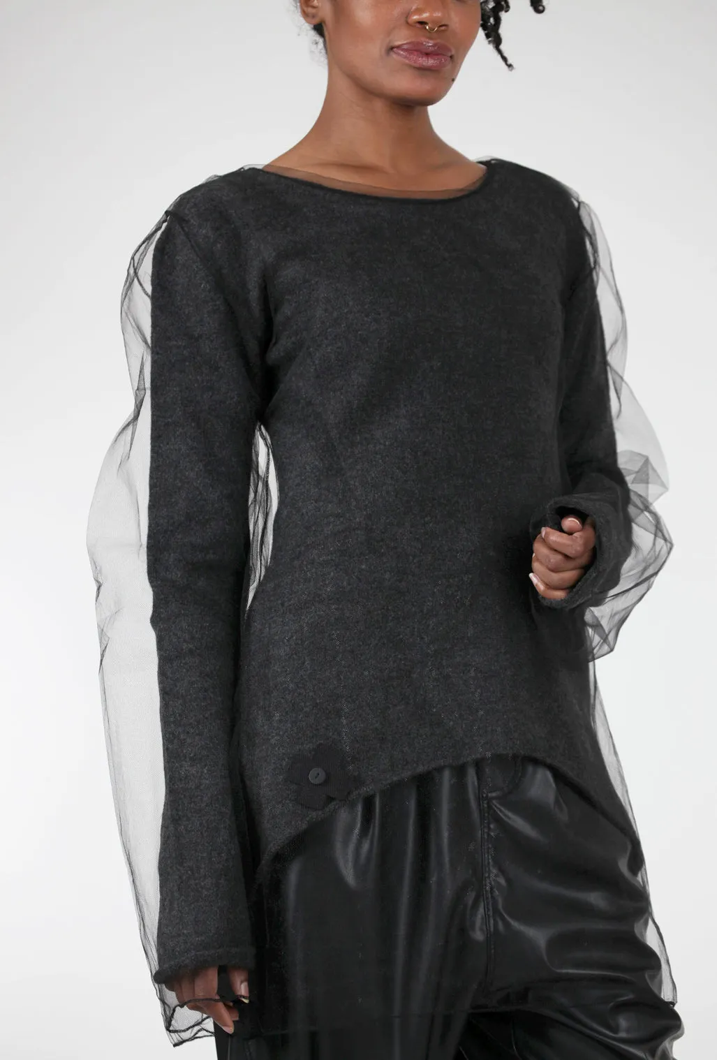 My Mesh-Over-Sweater Sweater, Anthracite