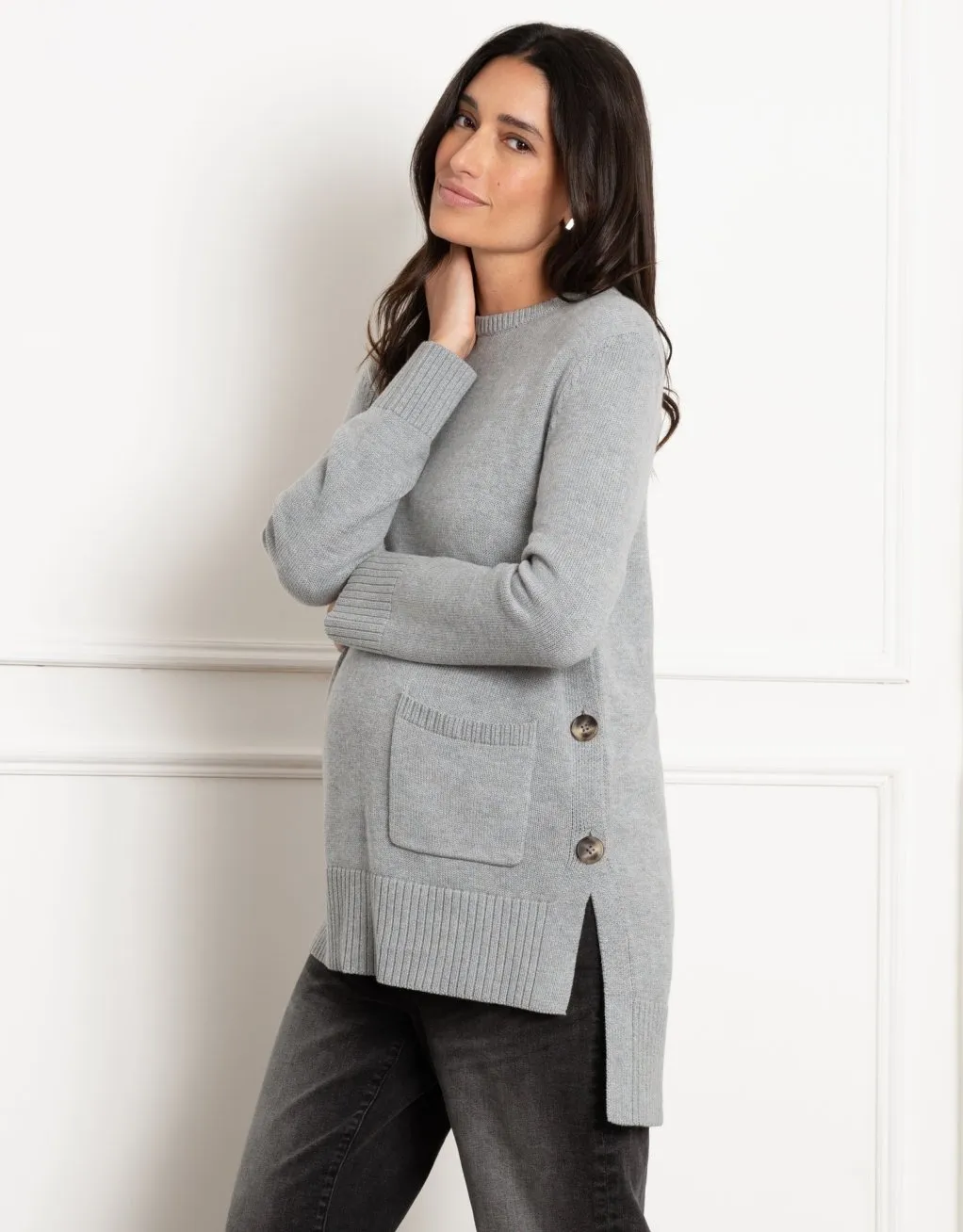 Naxos | Crew Neck Maternity & Nursing Knit Sweater