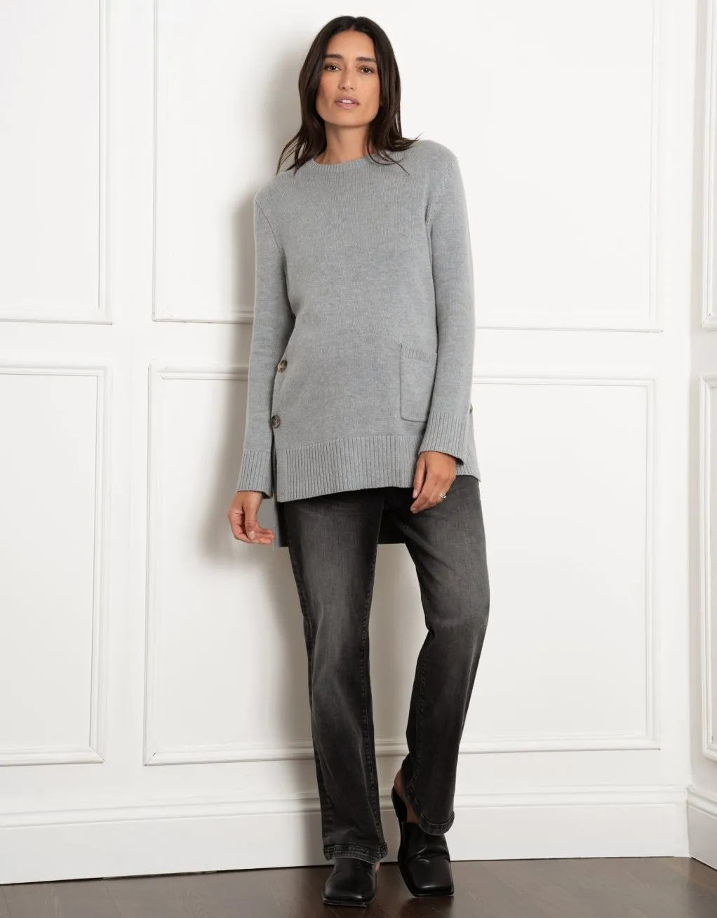 Naxos | Crew Neck Maternity & Nursing Knit Sweater