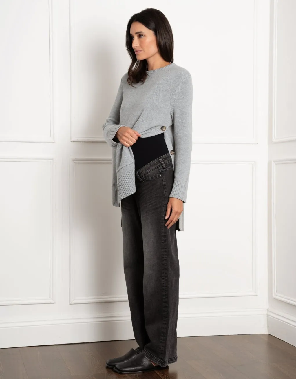 Naxos | Crew Neck Maternity & Nursing Knit Sweater