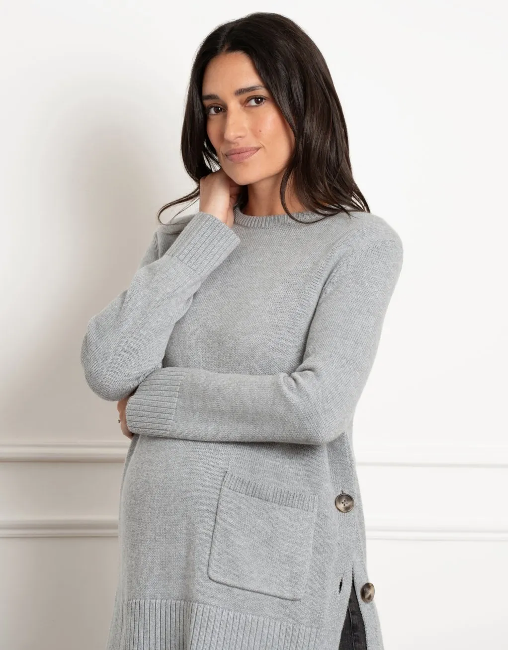 Naxos | Crew Neck Maternity & Nursing Knit Sweater