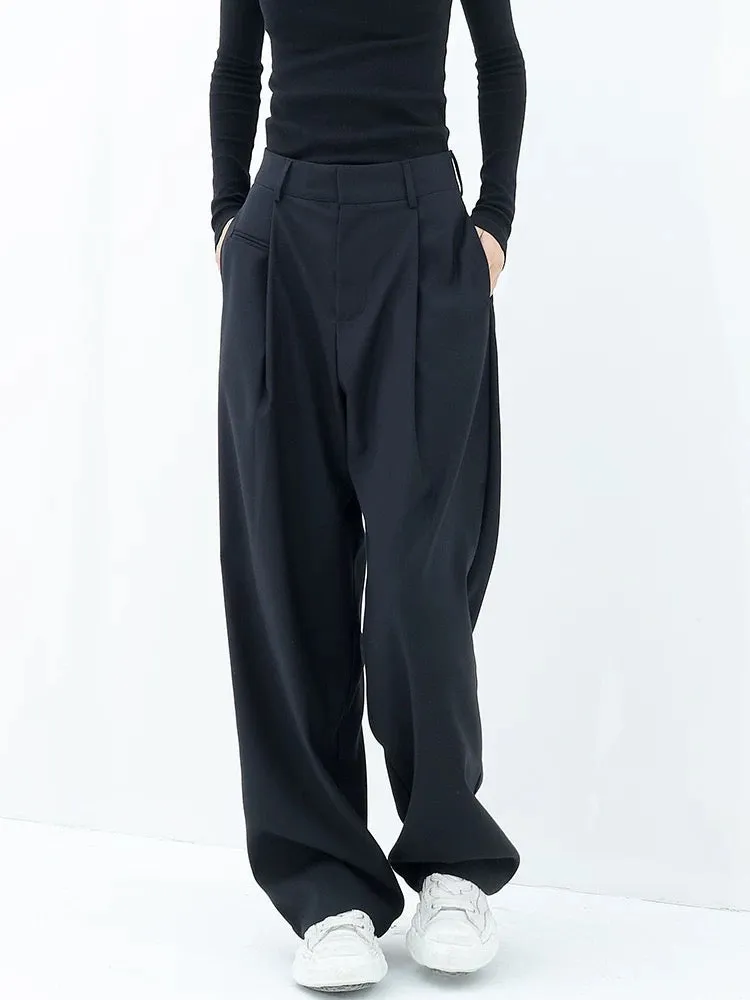 New autumn and winter suit trousers for women with design sense of drape wide-leg casual pants straight-leg trousers trousers