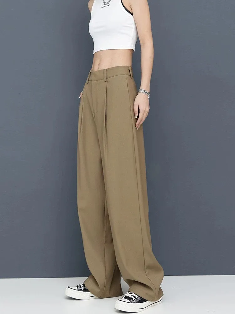 New autumn and winter suit trousers for women with design sense of drape wide-leg casual pants straight-leg trousers trousers