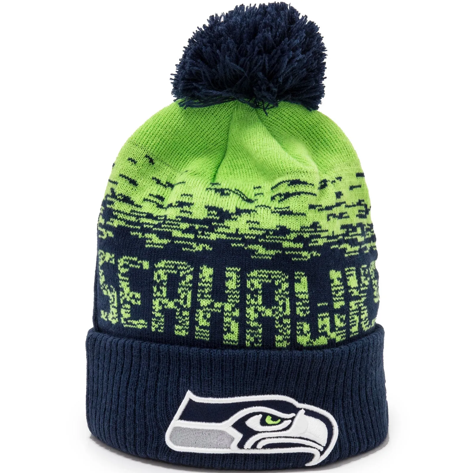 New Era Seattle Seahawks Ombre NFL Bobble Hat - Navy