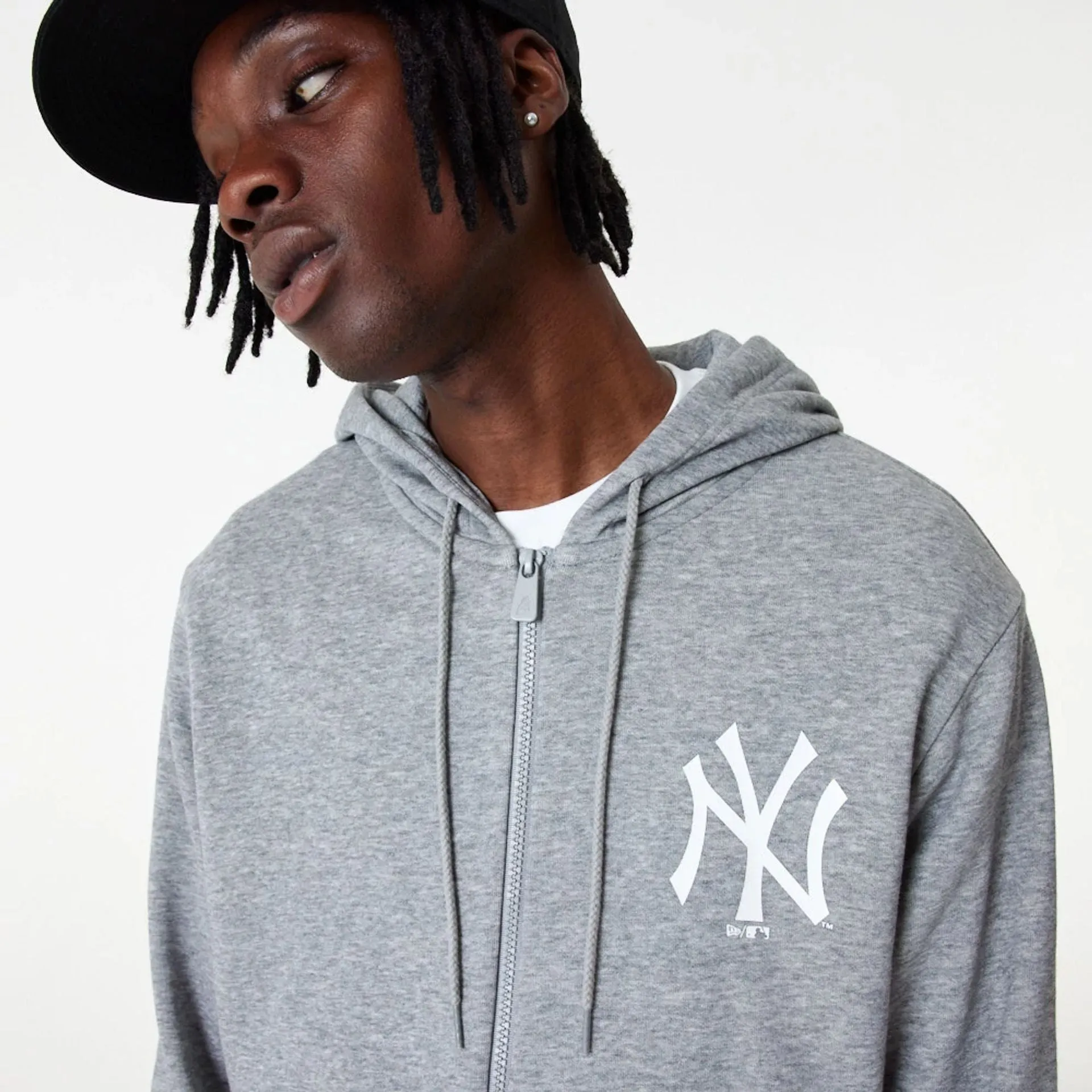 New York Yankees MLB Essential Grey Full Zip Hoodie