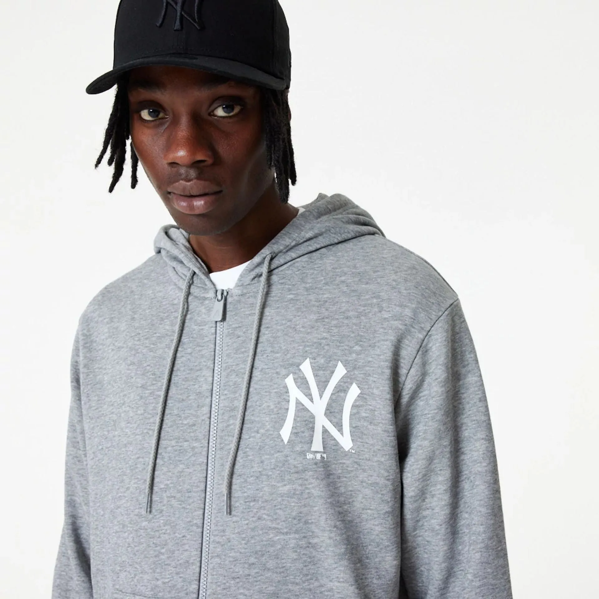 New York Yankees MLB Essential Grey Full Zip Hoodie