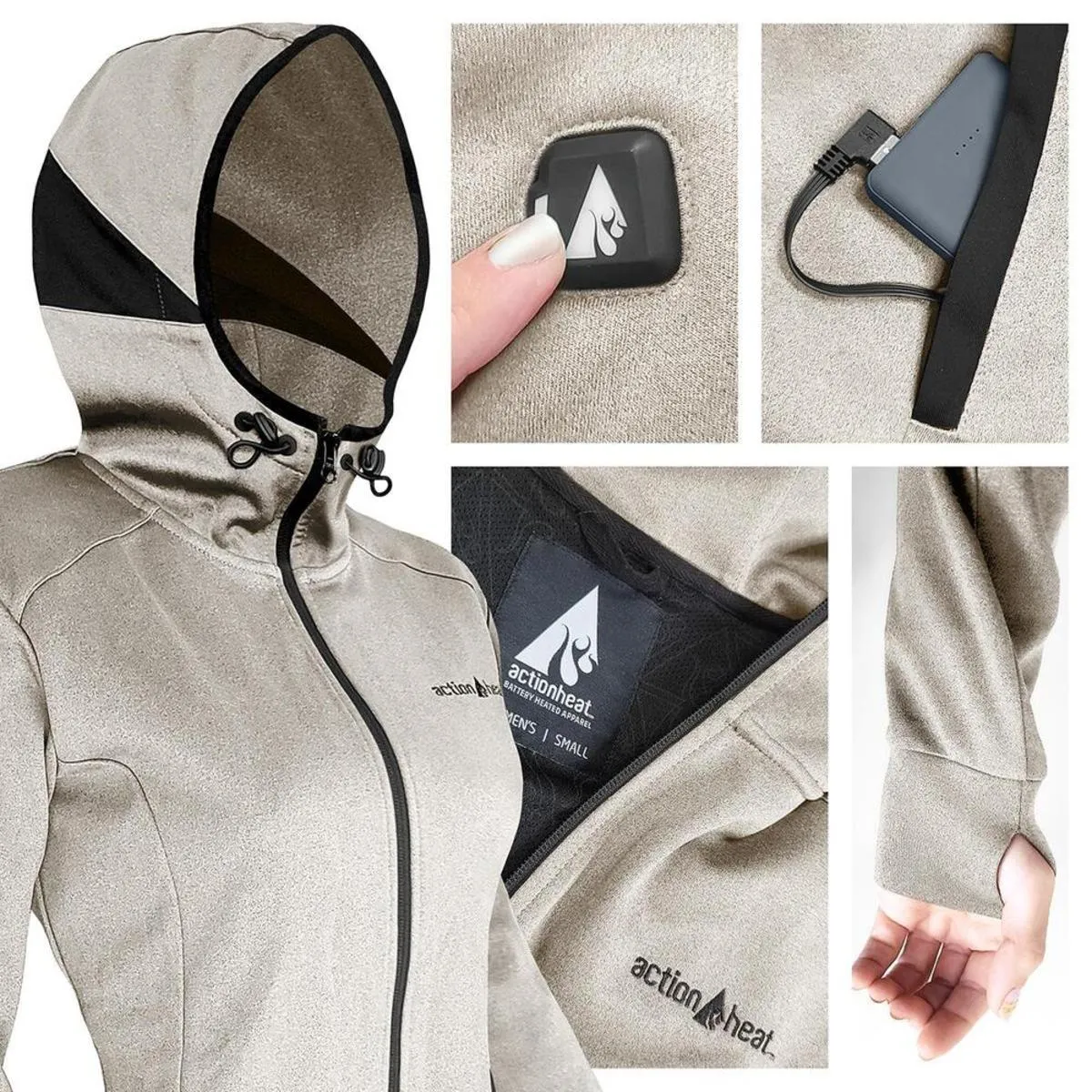 Open Box ActionHeat 5V Women's Slim Fit Battery Heated Hoodie