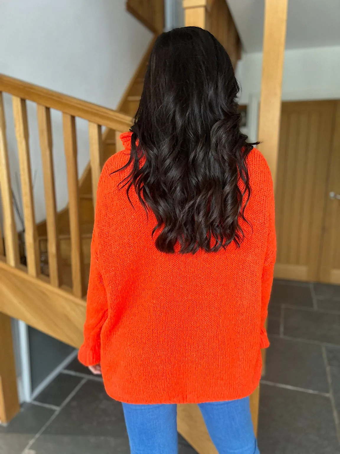 Orange Flute Neck Jumper Fiona