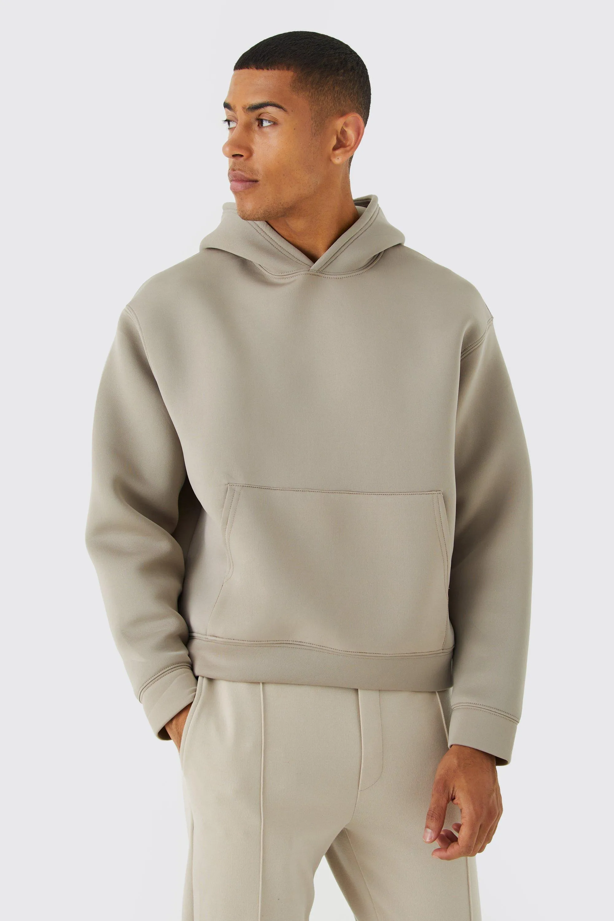 Oversized Boxy Bonded Scuba Hoodie | boohooMAN UK