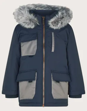 Parka Pocket Coat Blue