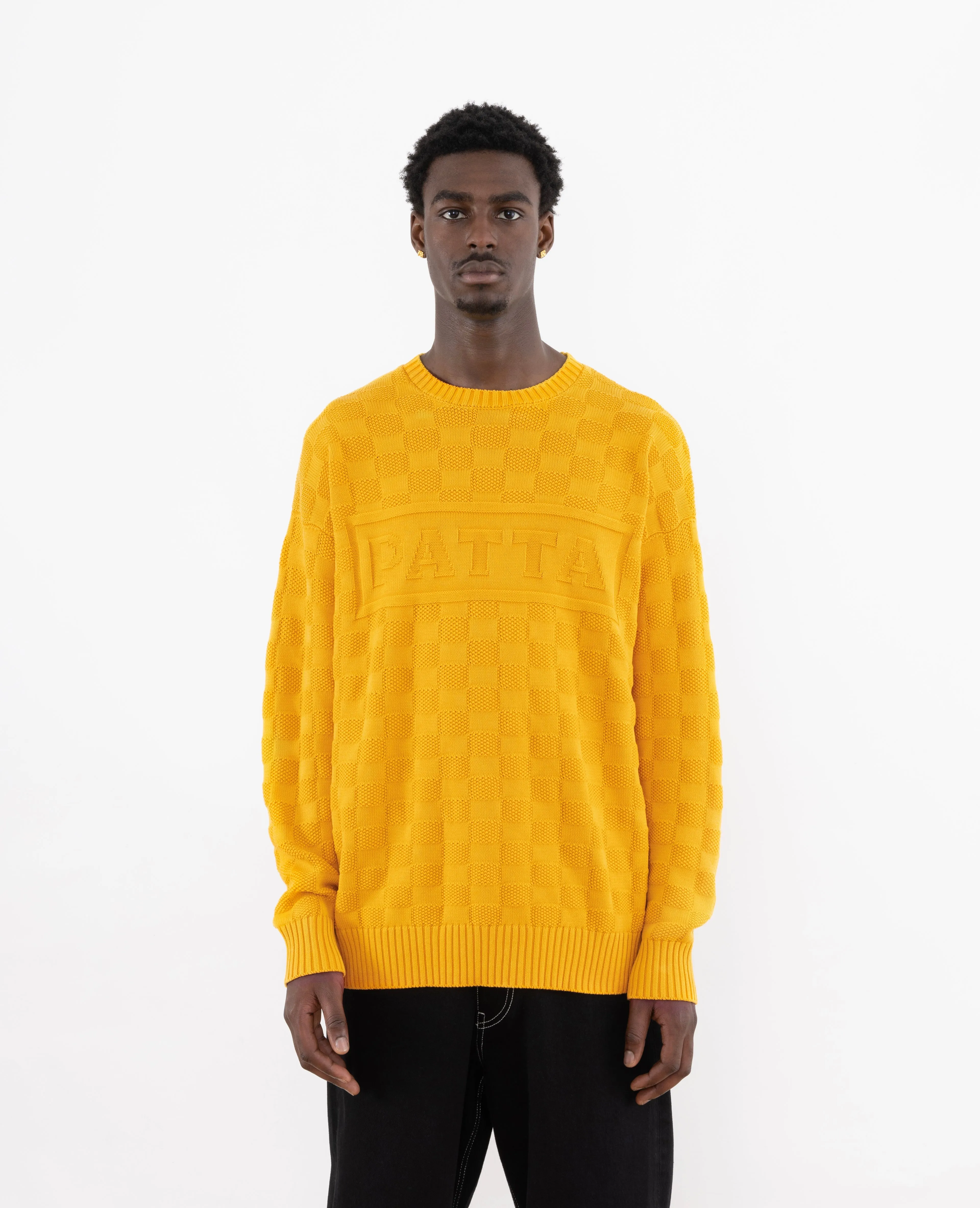 Patta Purl Ribbed Knitted Sweater (Old Gold)