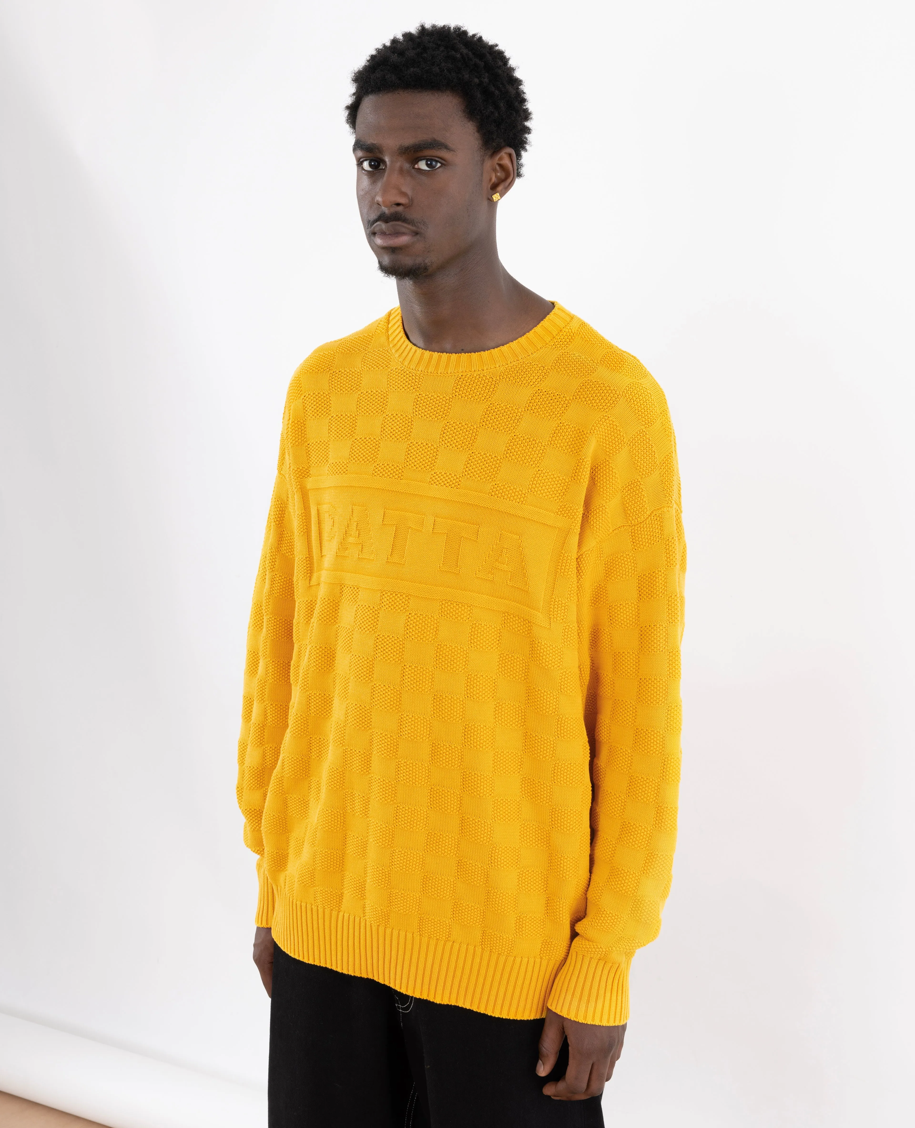 Patta Purl Ribbed Knitted Sweater (Old Gold)