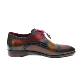 Paul Parkman 1247-MLT Men's Shoes Red, Brown & Green Calf-Skin Leather Derby Oxfords (PM6290)