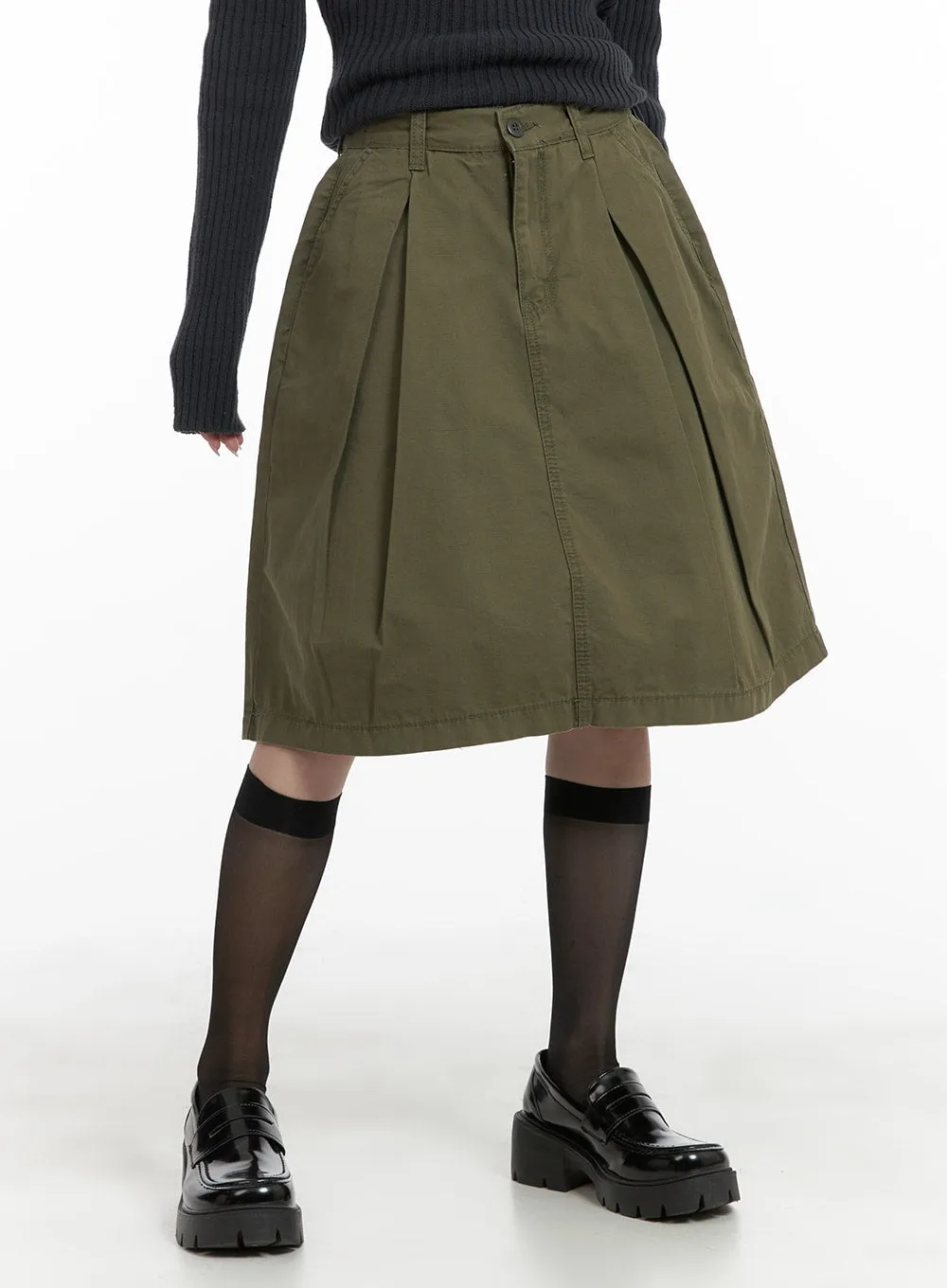 Pintuck Midi Skirt CA404