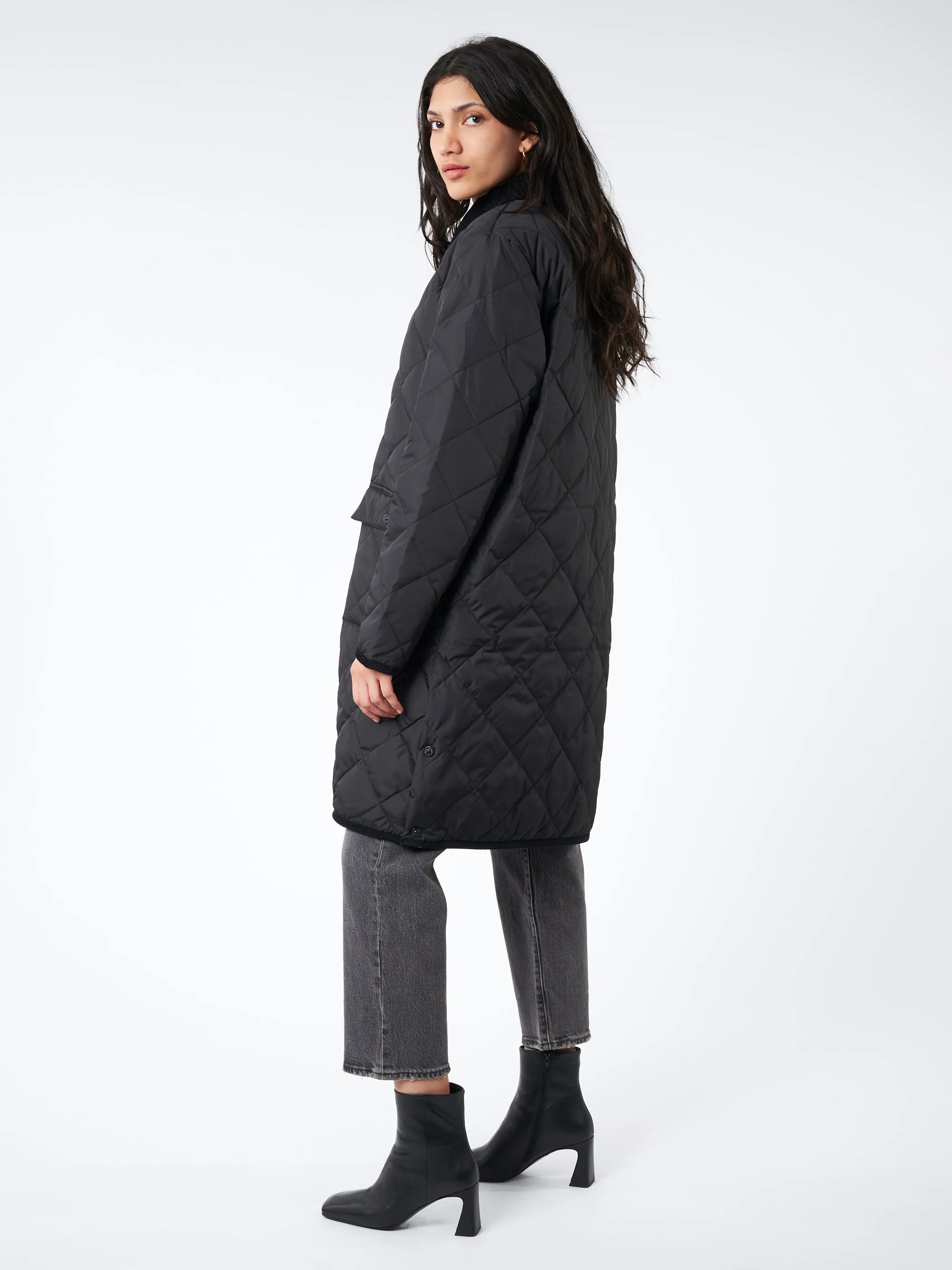 Piping Long Down Coat