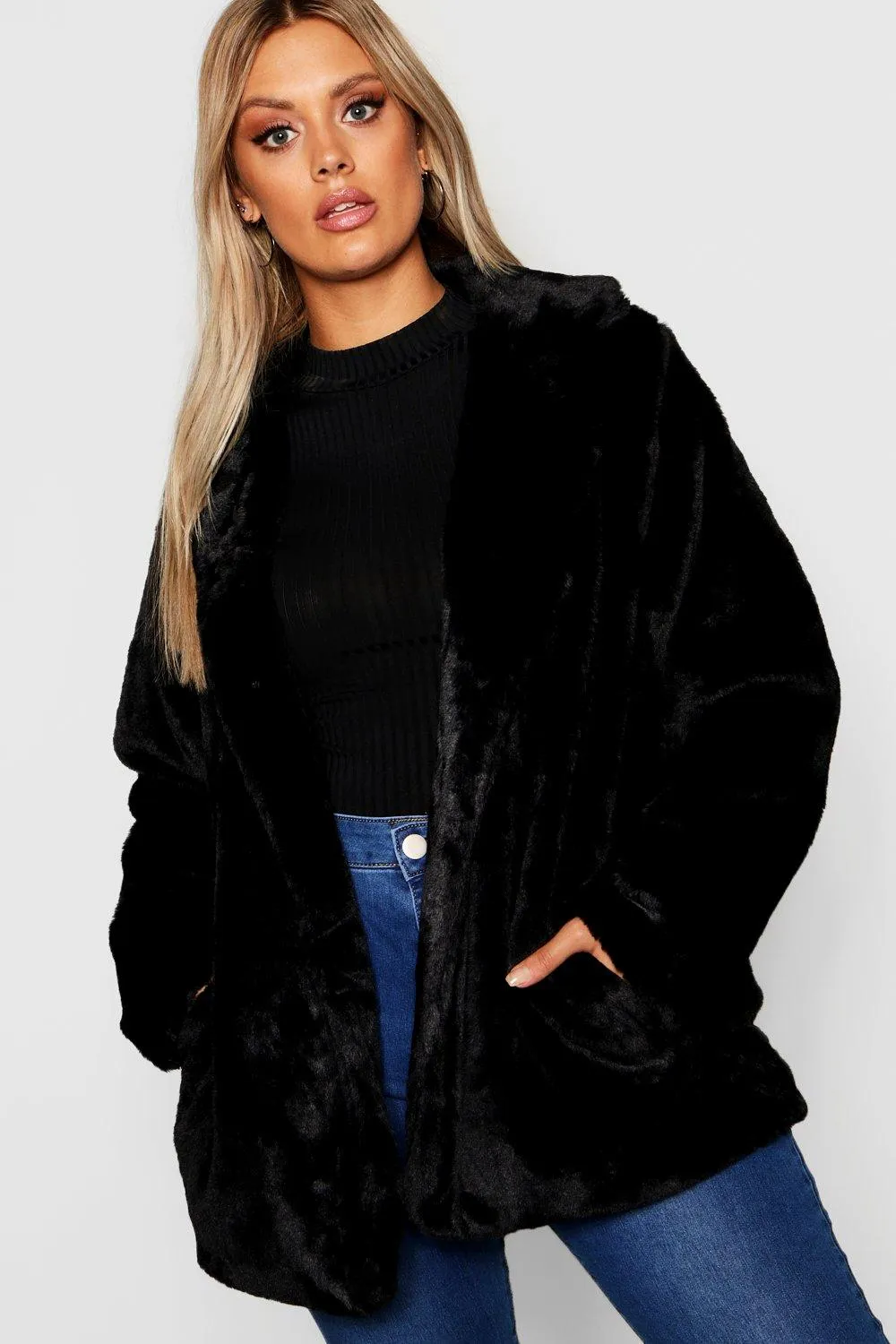 Plus Faux Fur Coat