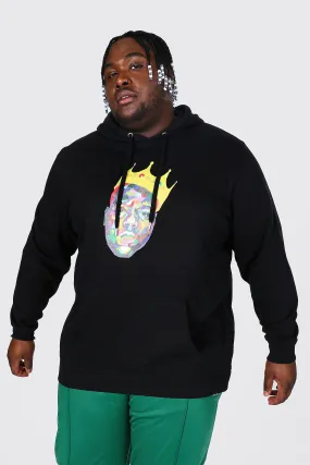 Plus Size Biggie Crown License Hoodie | boohooMAN UK