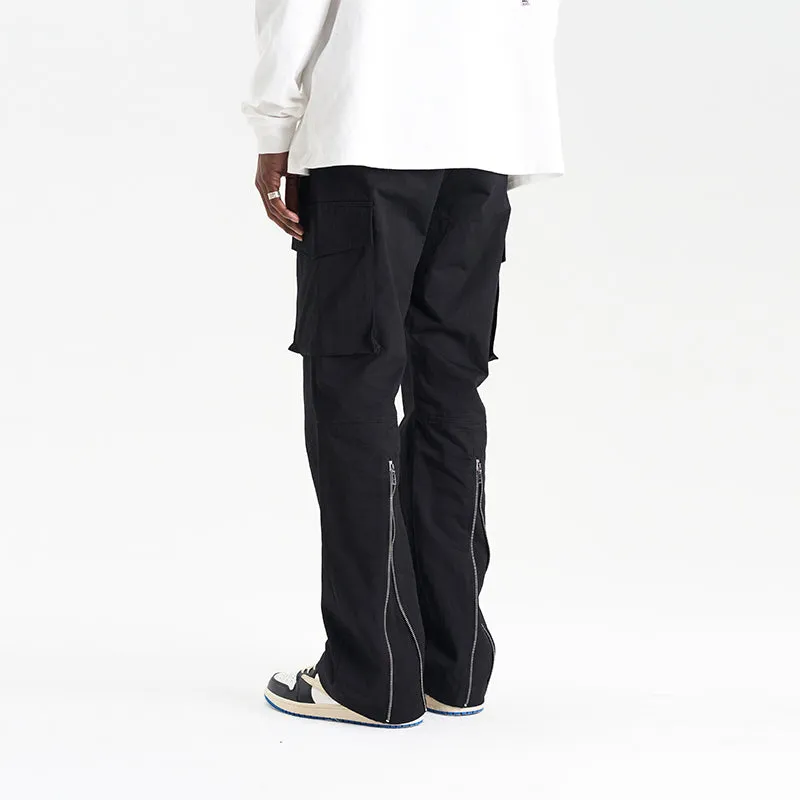 Pocket Casual Zipper Trousers