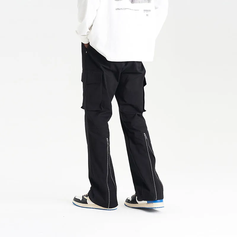 Pocket Casual Zipper Trousers