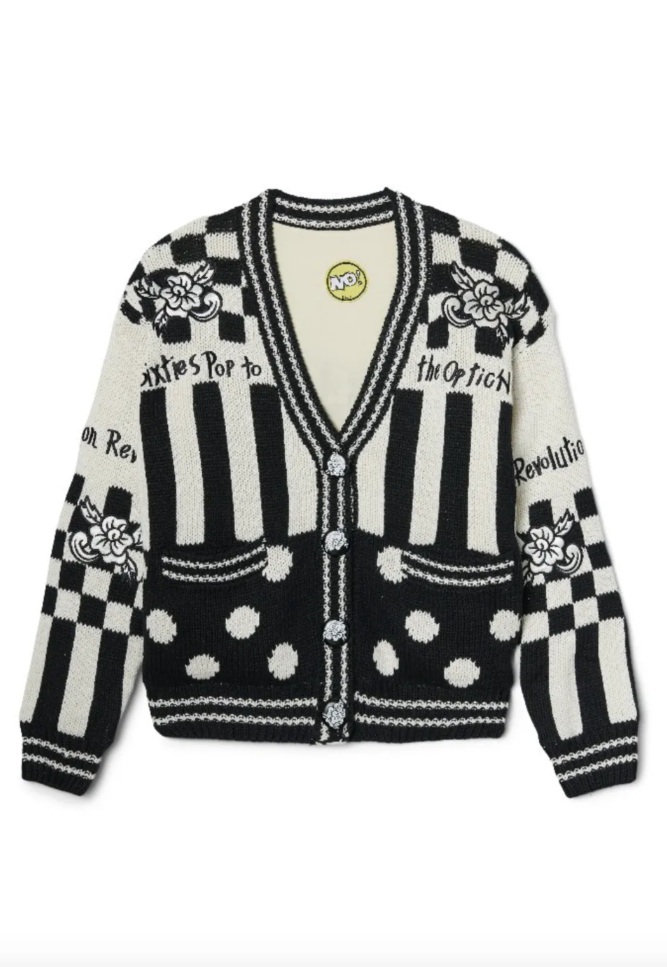 Pop Revolution Cardigan - Black / White