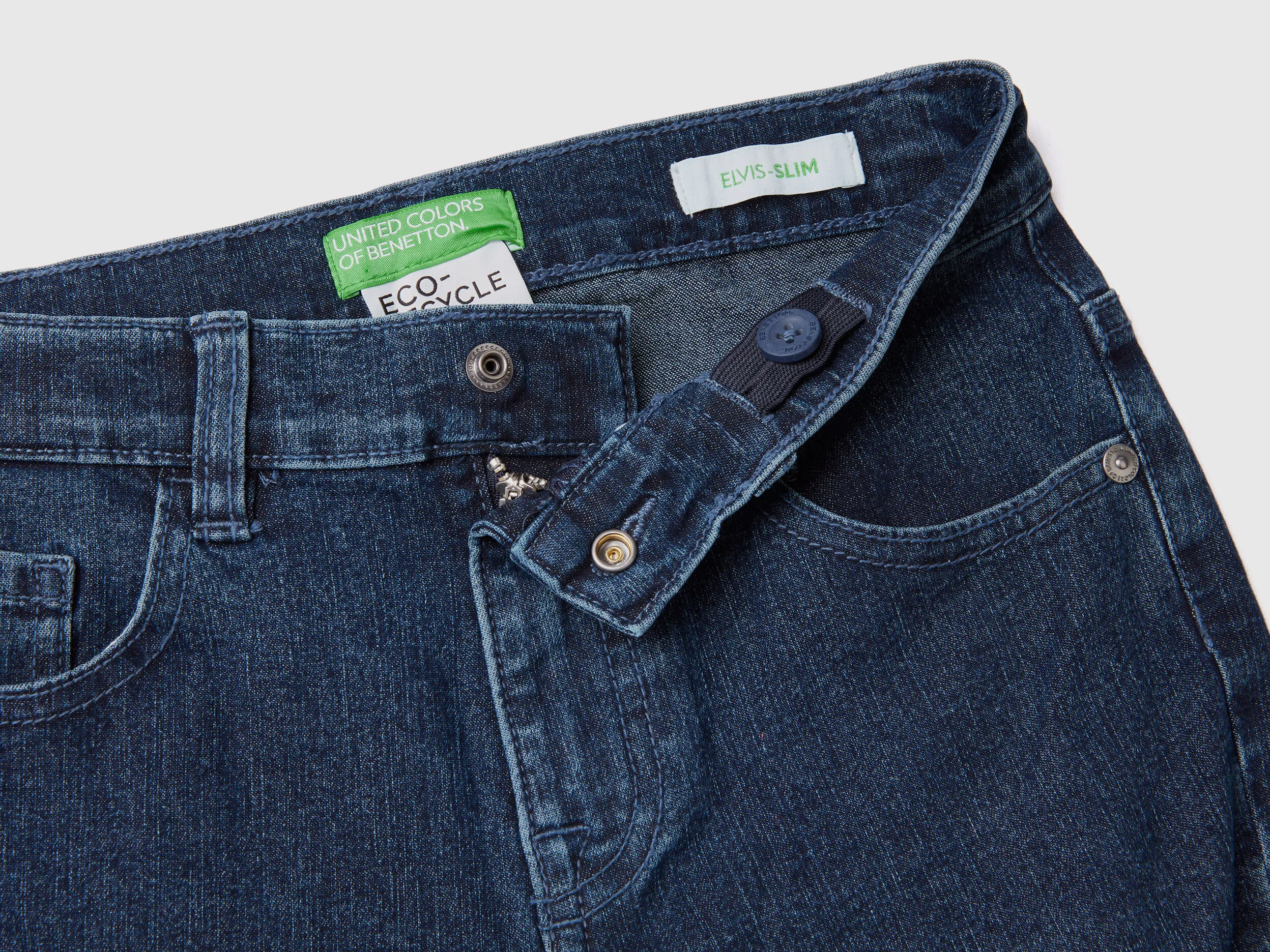 "Eco-Recycle" slim fit jeans - Dark Blue | Benetton