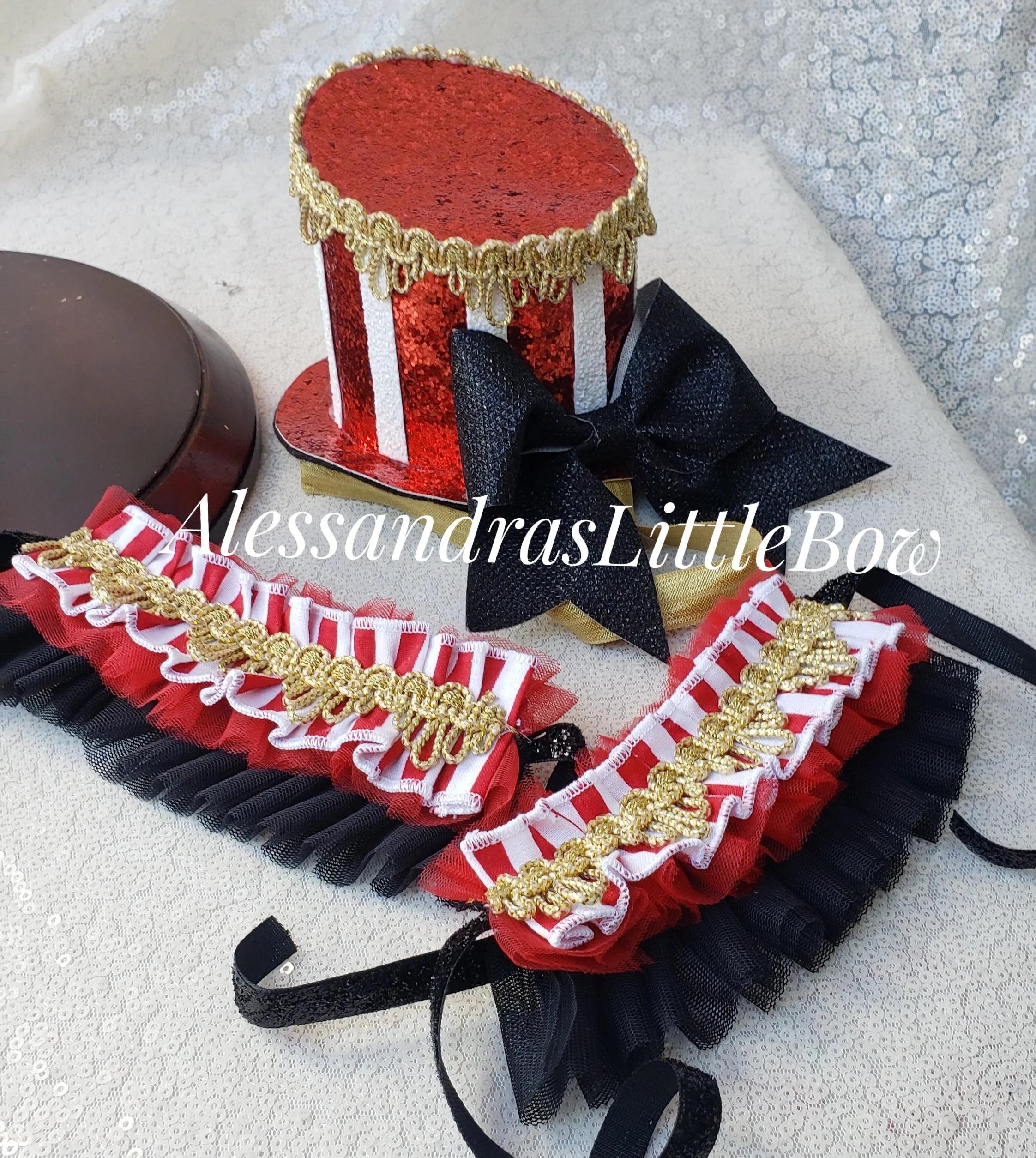 Red Ring leader accessories circus hat and cuffs option