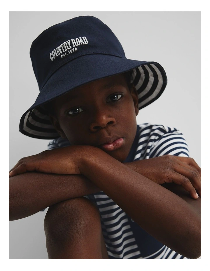 Reversible Bucket Hat in Navy