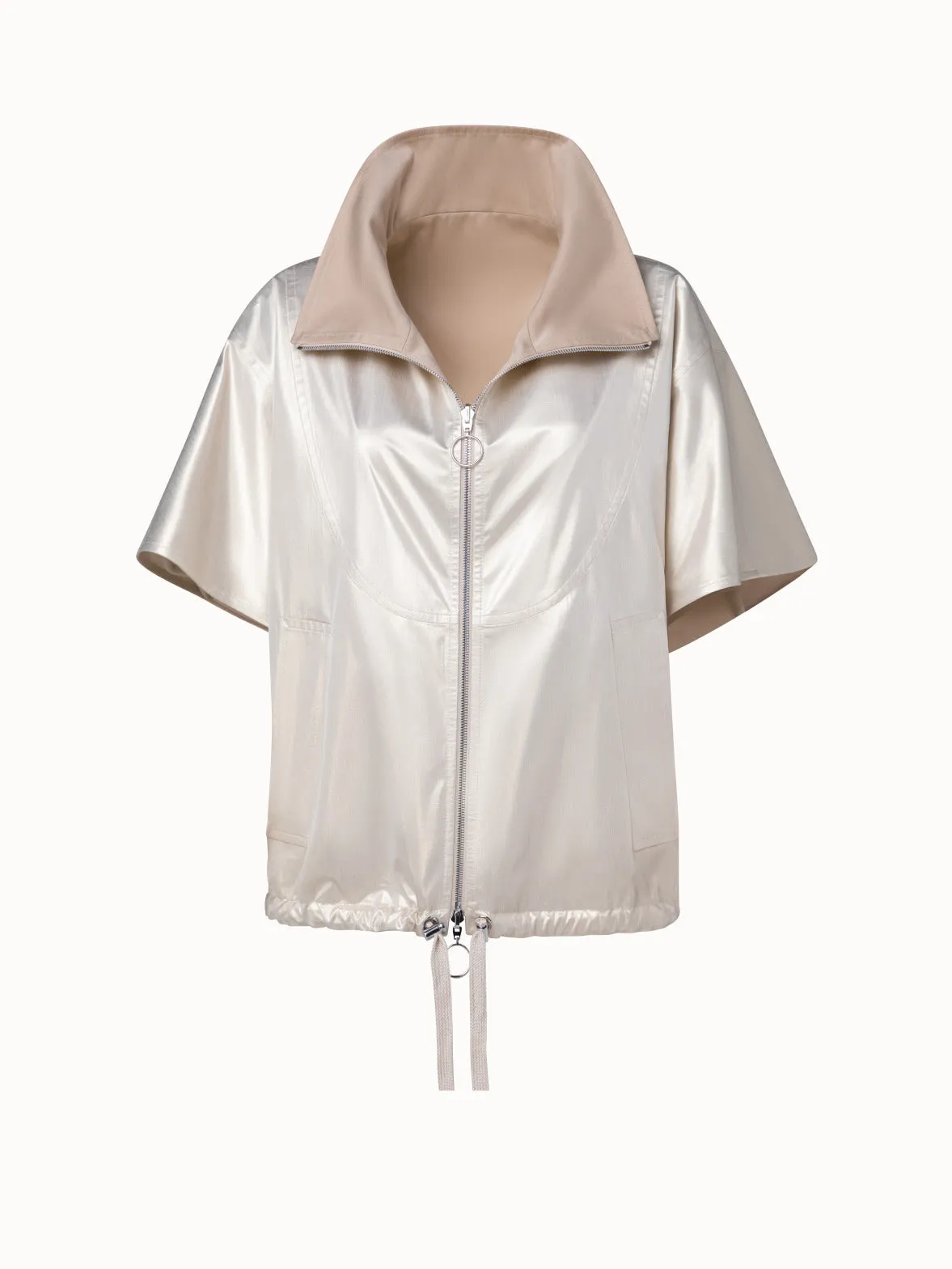 Reversible Lyocell Gabardine Jacket with Metallic Shine