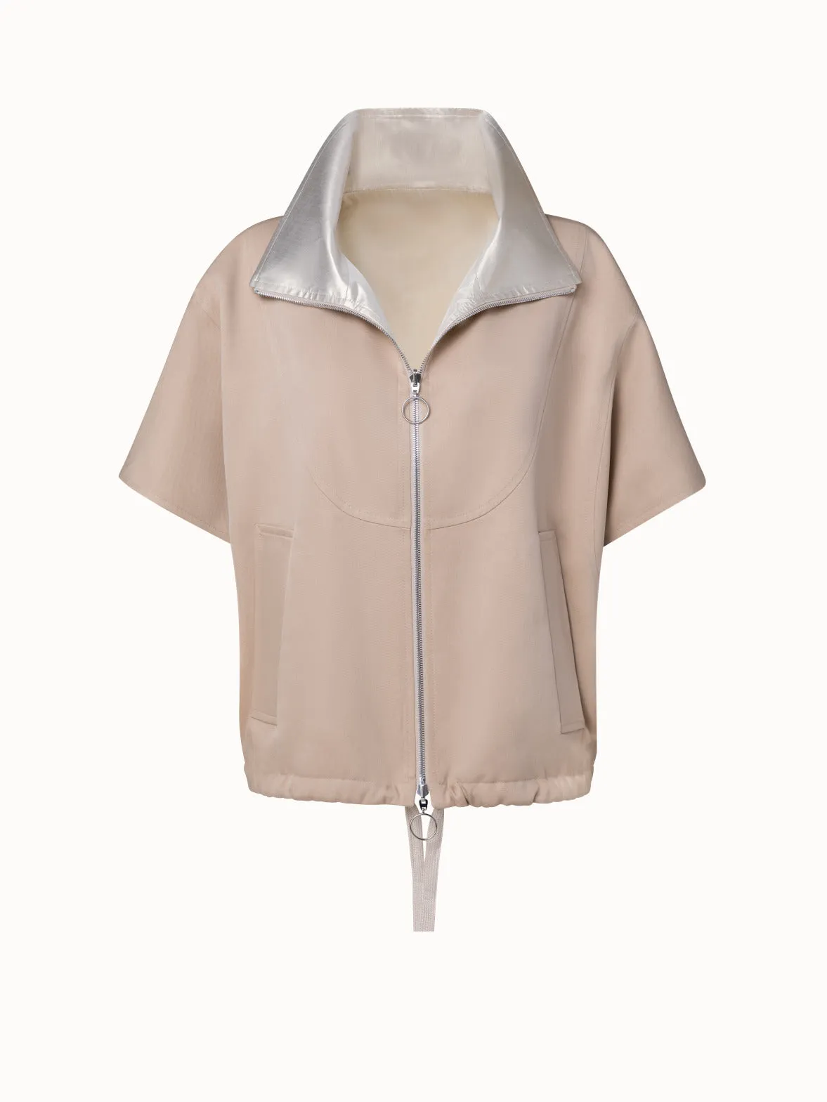 Reversible Lyocell Gabardine Jacket with Metallic Shine