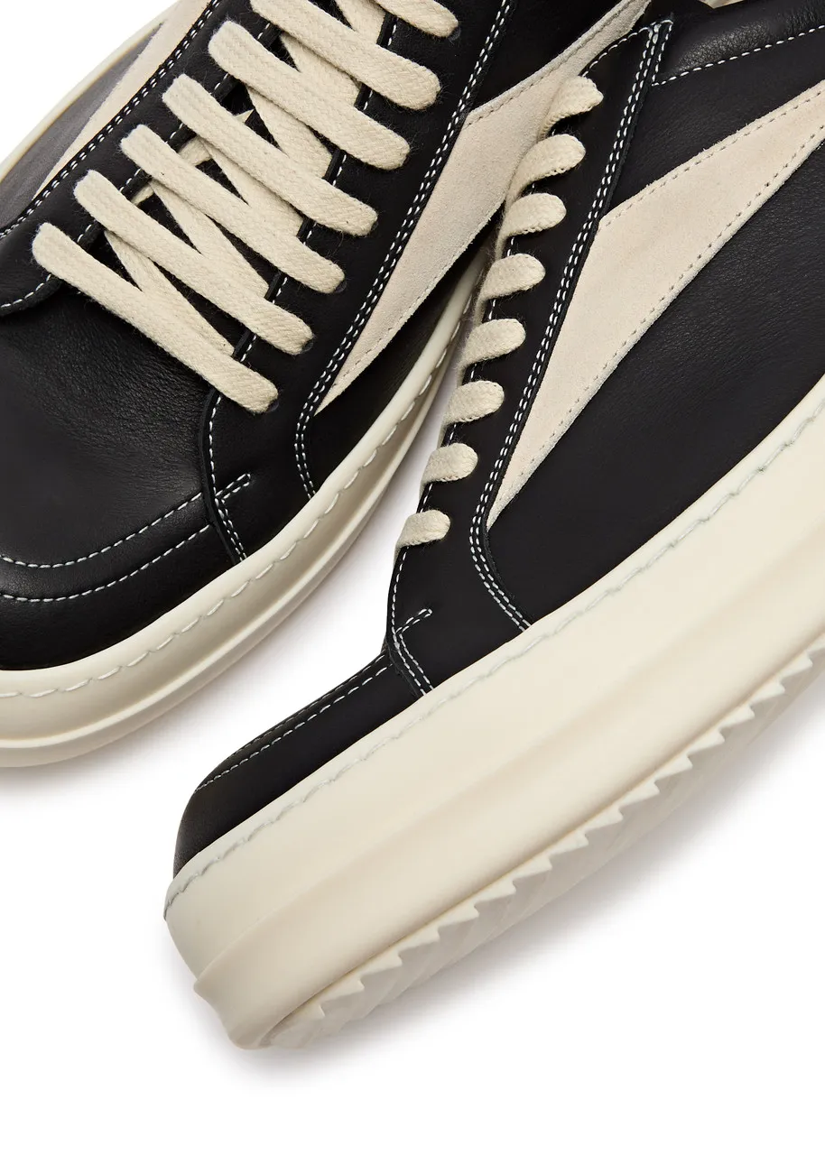 RICK OWENS Vintage panelled leather sneakers  -                         -                     -                