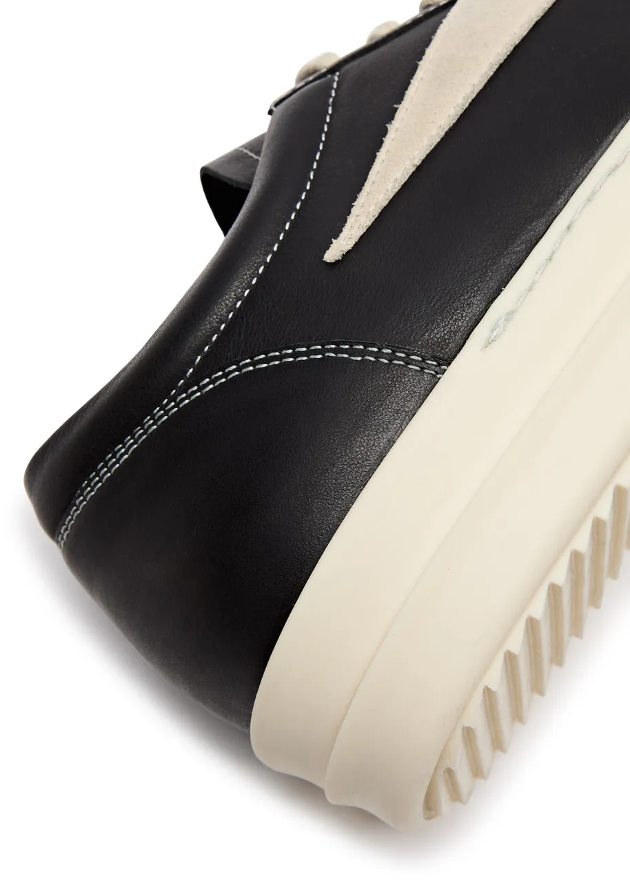 RICK OWENS Vintage panelled leather sneakers  -                         -                     -                