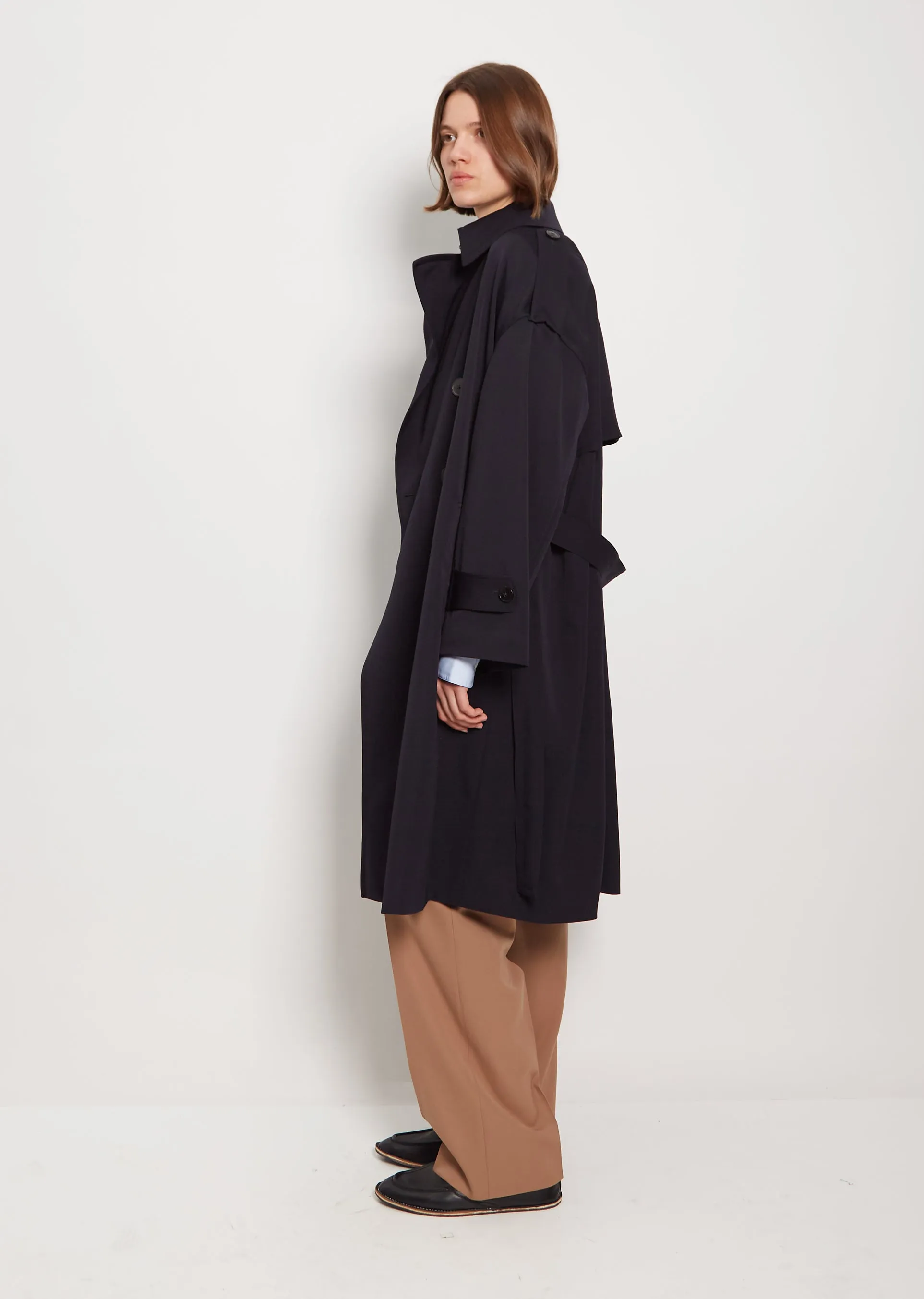 Robyn Wool Coat — Navy