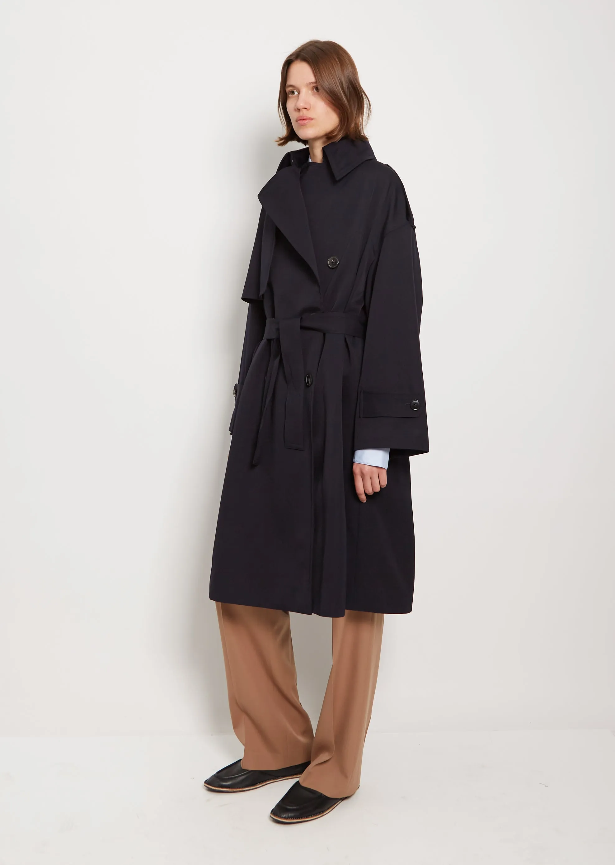 Robyn Wool Coat — Navy