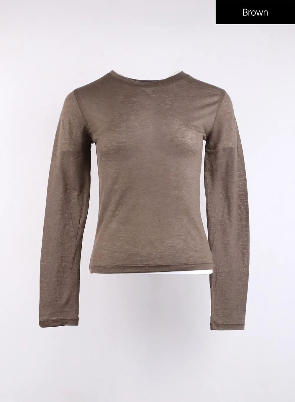 Round Neck Solid Long Sleeve Top CJ419