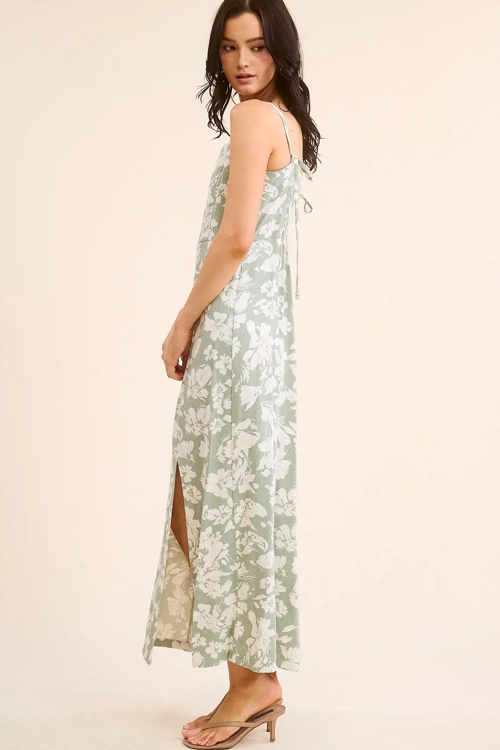 Sage Floral Maxi Dress