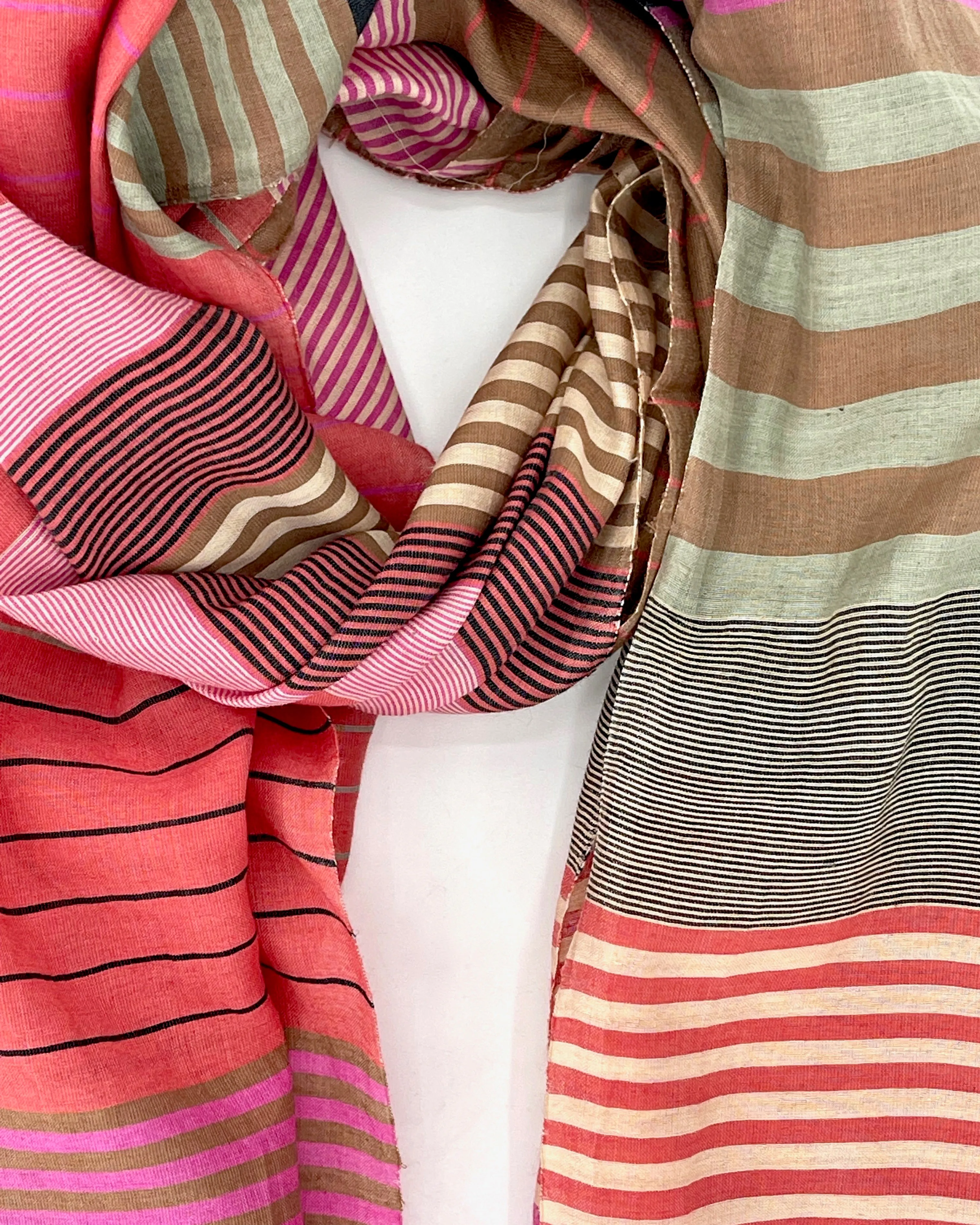 Samita Cotton & Silk Stripe Scarves