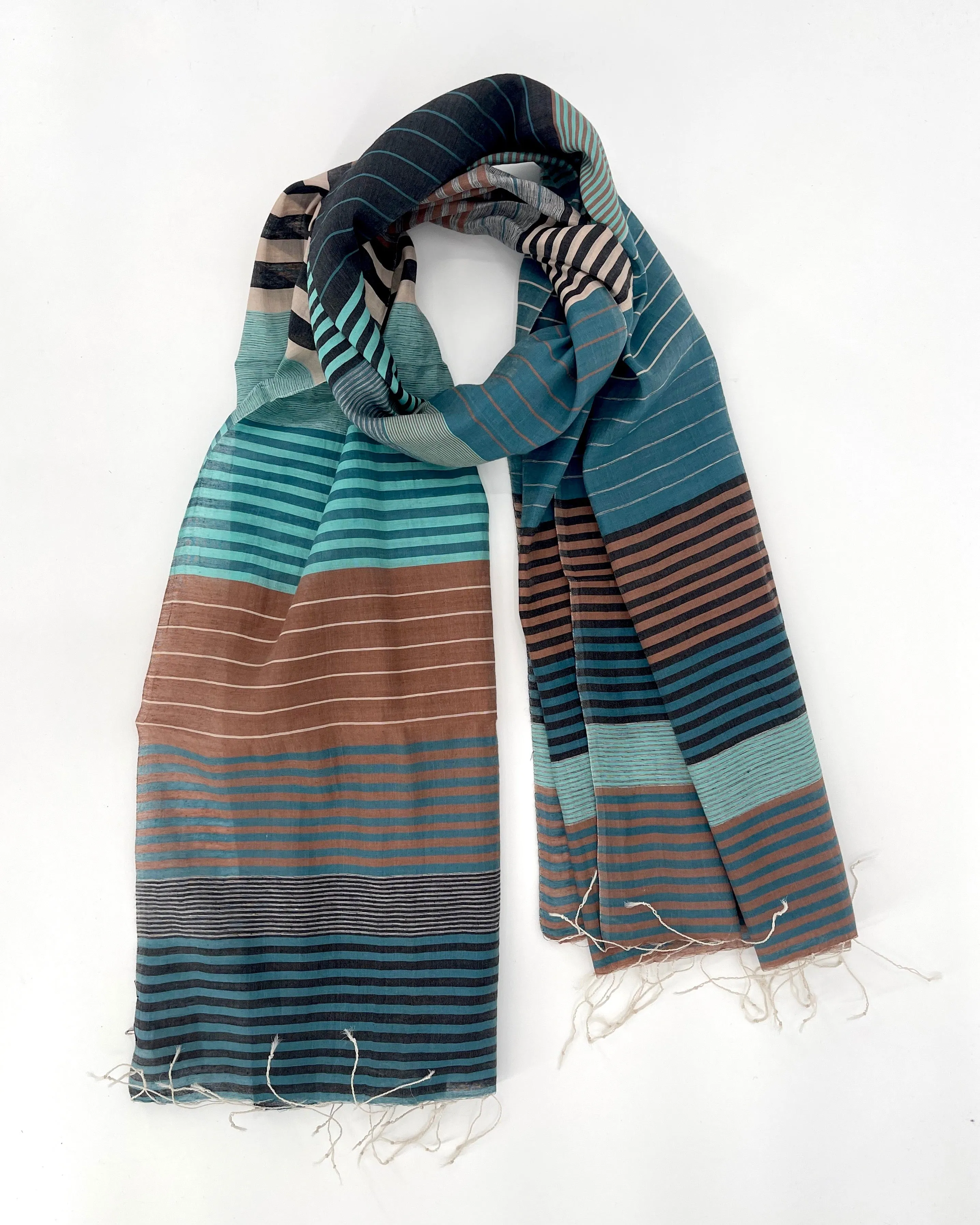 Samita Cotton & Silk Stripe Scarves